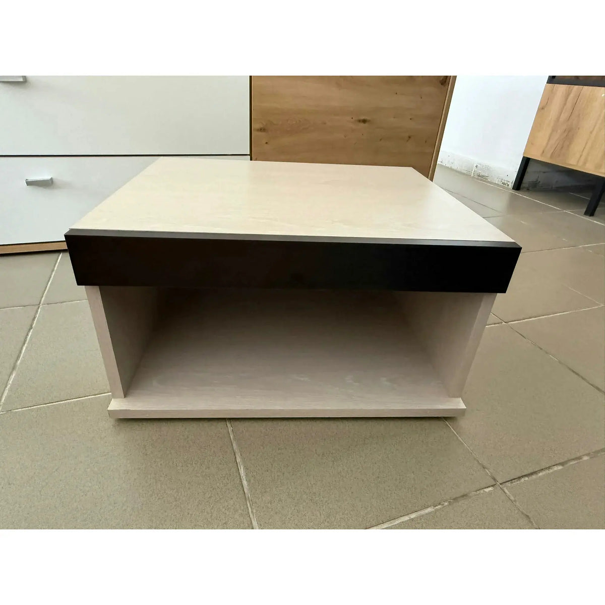 PRODUS RESIGILAT - Noptiera DEN03PW, crem/wenge, PAL, 50x42x26 cm