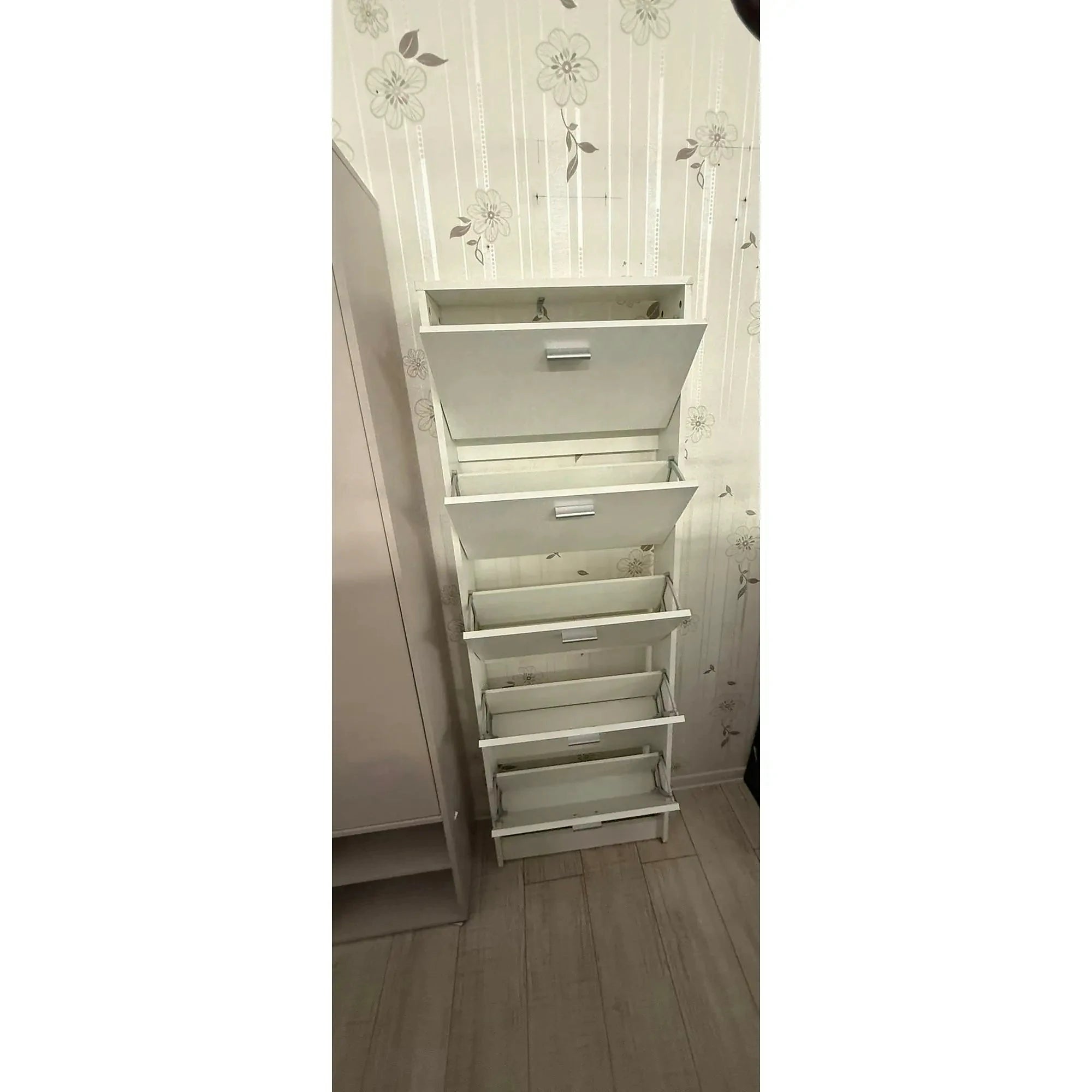 PRODUS RESIGILAT - Pantofar MOBI 15, alb, DTD laminat, 58x18x170 cm