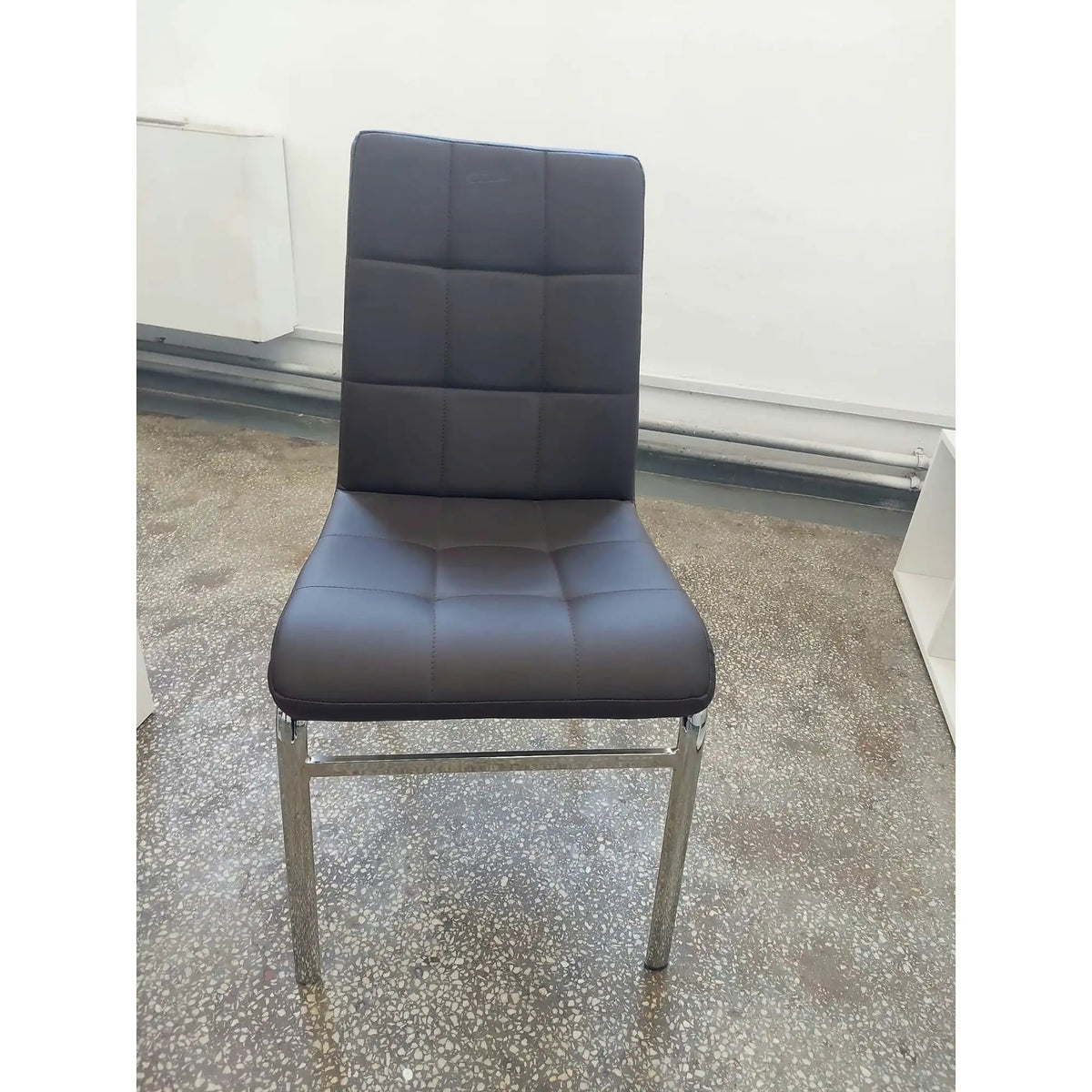 PRODUS RESIGILAT - Scaun CARO, maro/crom, piele ecologica/metal, 45x55x86 cm