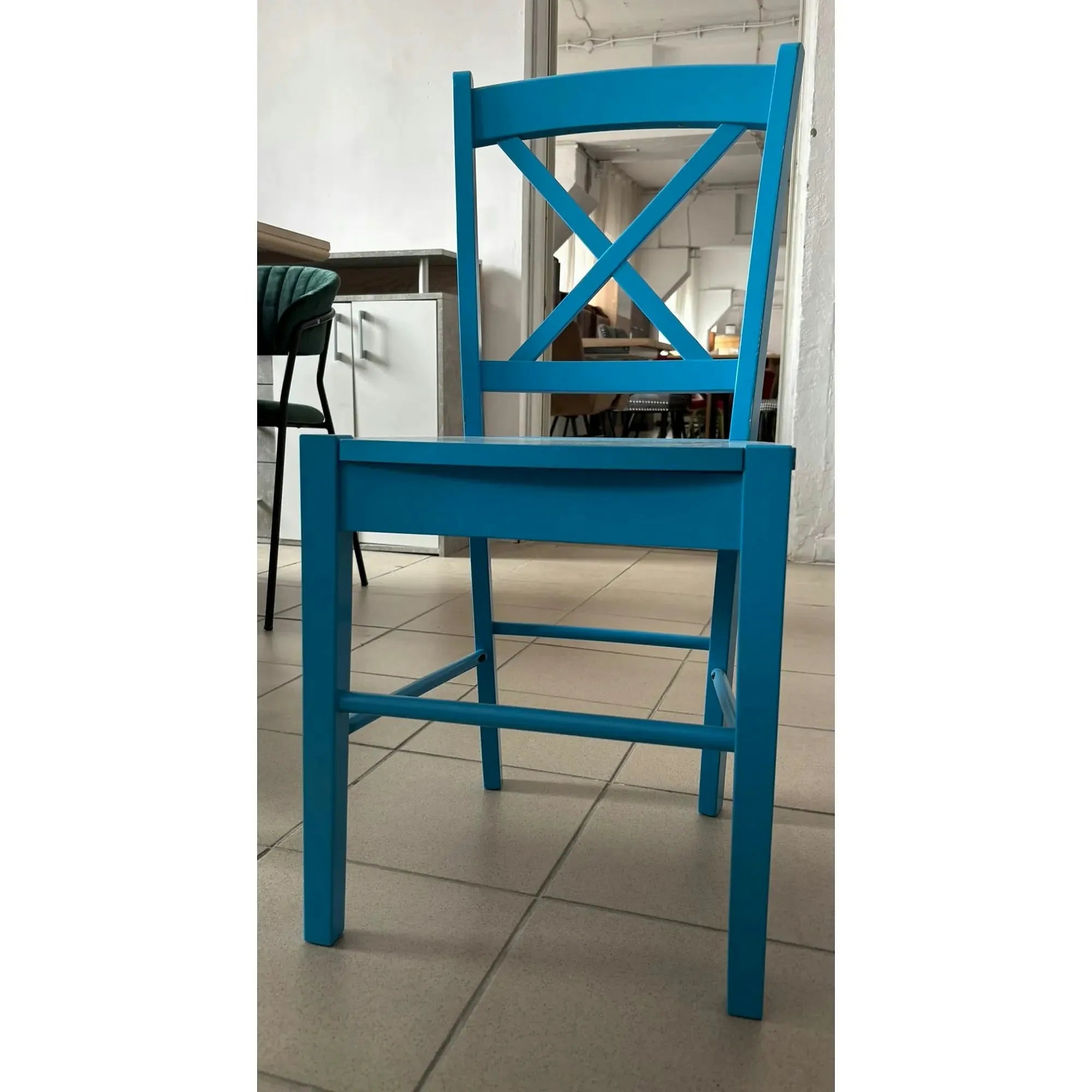 PRODUS RESIGILAT - Scaun CD-57, albastru, lemn, 40x36x85 cm