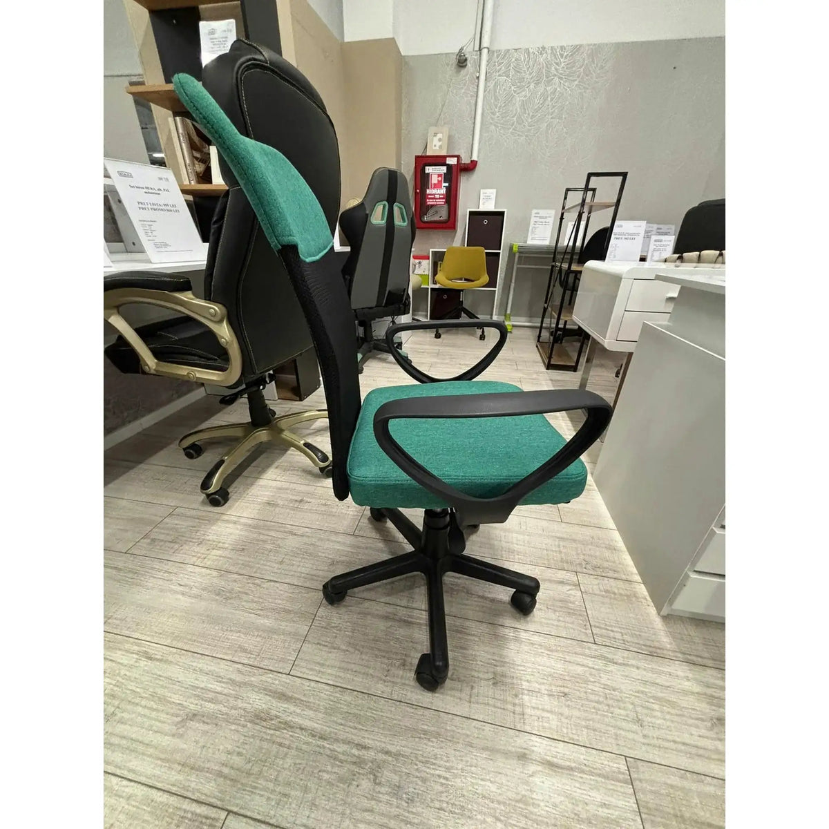 PRODUS RESIGILAT - Scaun de birou TIMMY, turcoaz, stofa mesh, 52x59x81 cm