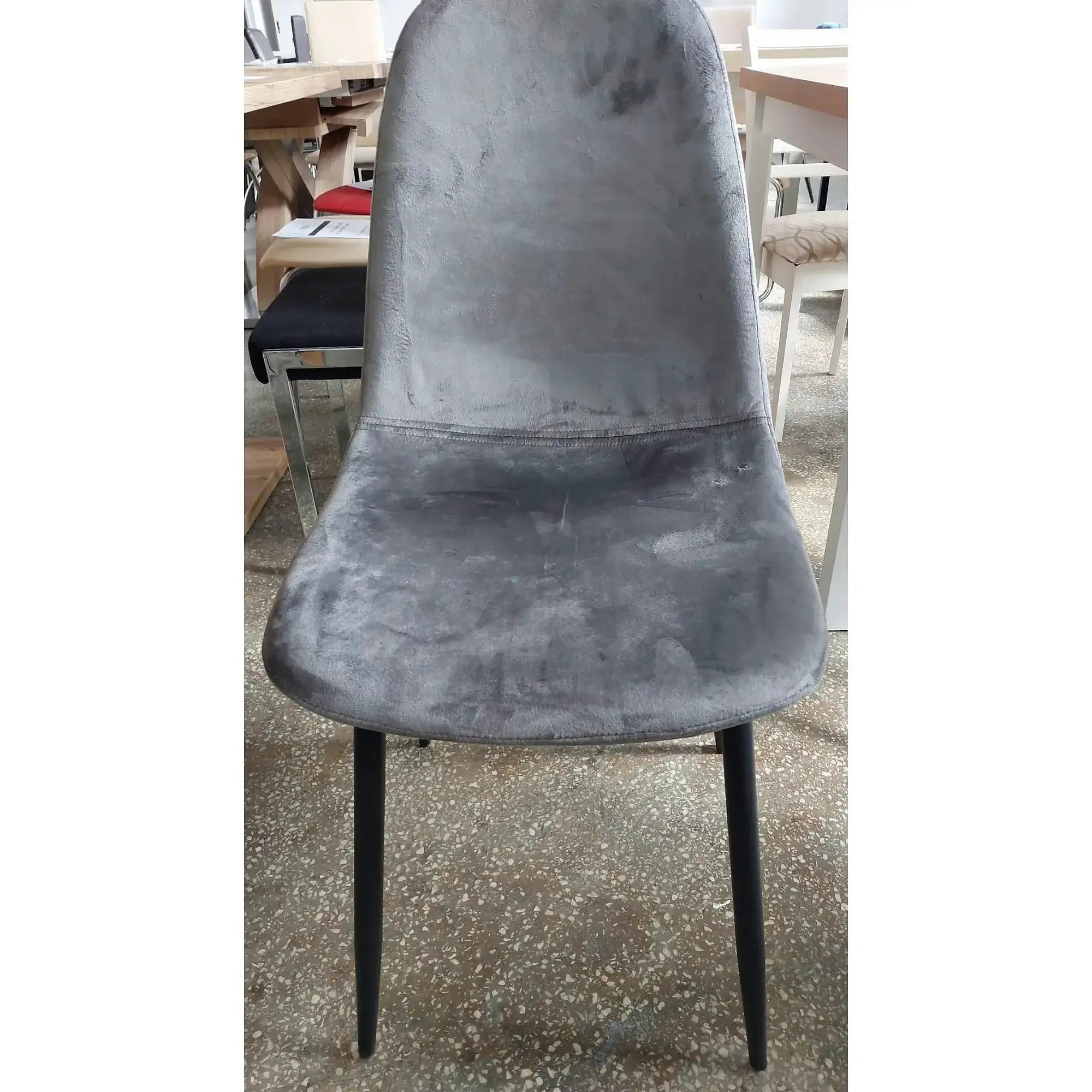 PRODUS RESIGILAT - Scaun FOX, gri/negru, stofa catifelata/metal, 44x39x86 cm