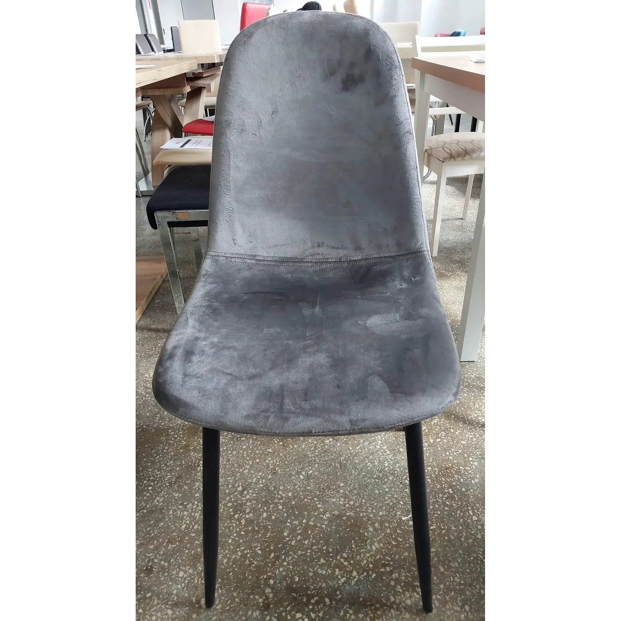PRODUS RESIGILAT - Scaun FOX, gri/negru, stofa catifelata/metal, 44x39x86 cm