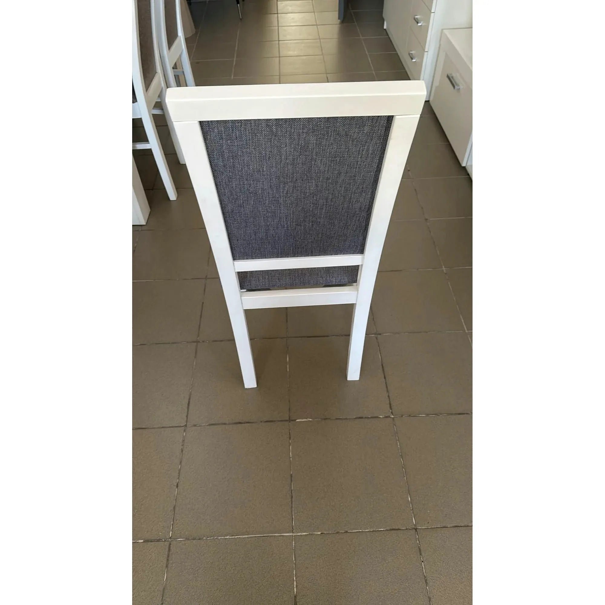 PRODUS RESIGILAT - Scaun GERARD 2, gri/alb, stofa clasica/lemn de fag, 44x55x97 cm