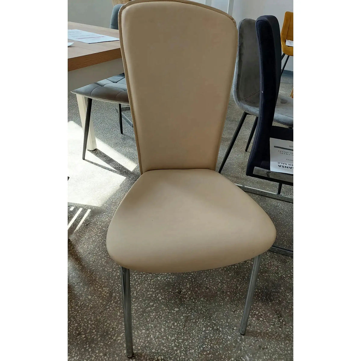 PRODUS RESIGILAT - Scaun GIOVE, bej/crom, piele ecologica/metal, 45x48x94 cm