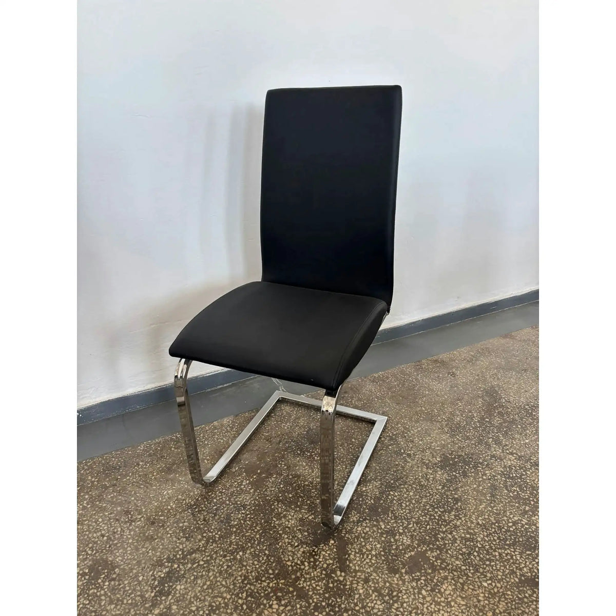 PRODUS RESIGILAT - Scaun H-090, negru/crom, piele ecologica/metal, 43x45x102 cm