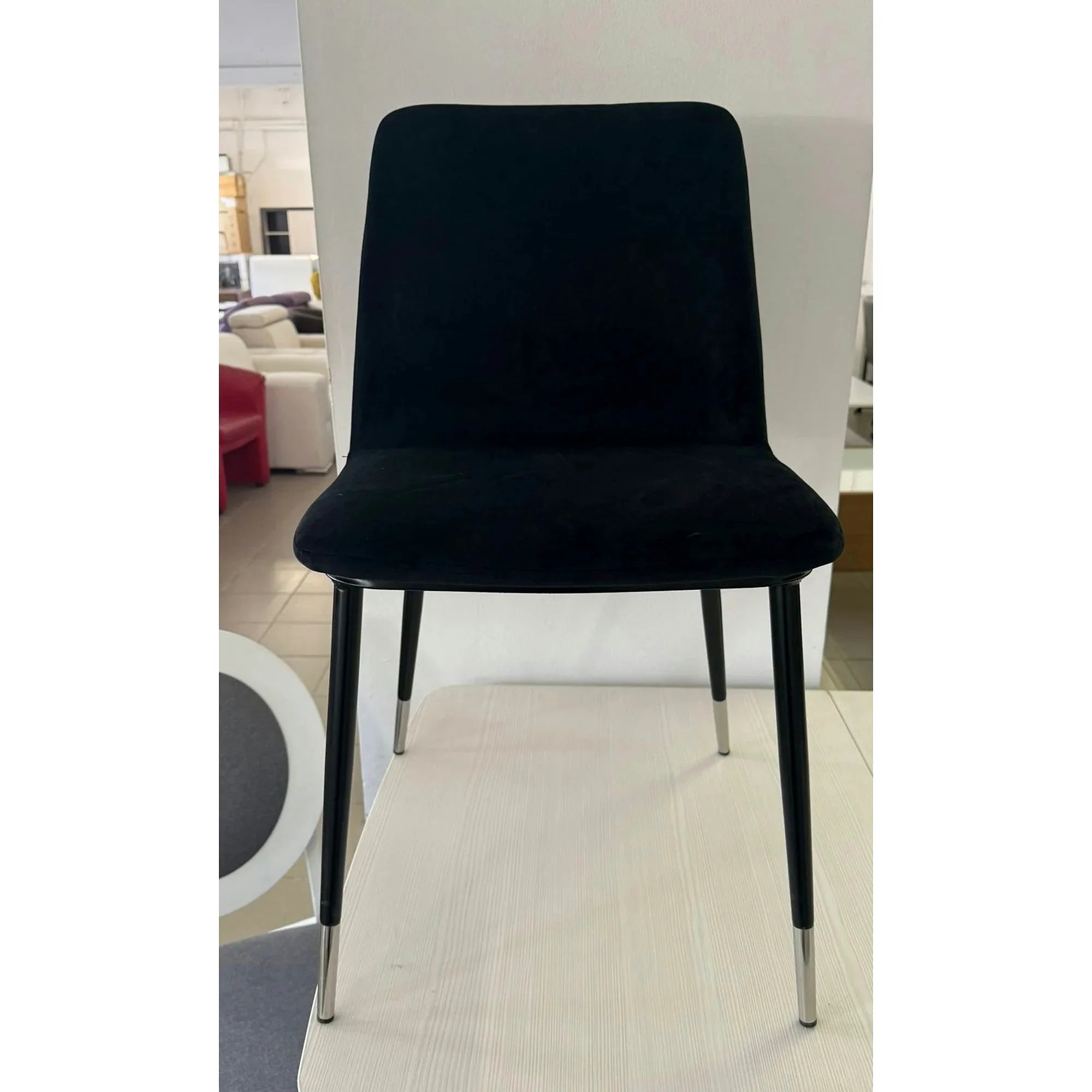 PRODUS RESIGILAT - Scaun JILL, negru, stofa catifelata/metal, 48x44x85 cm