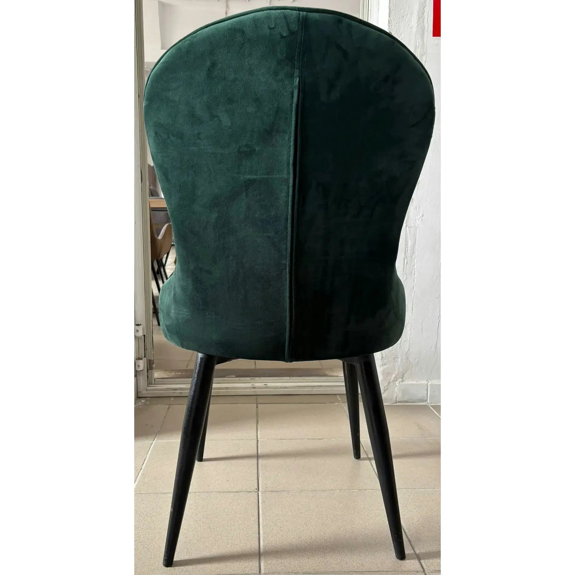 PRODUS RESIGILAT - Scaun K366, verde inchis/negru, stofa catifelata/metal, 52x58x92 cm
