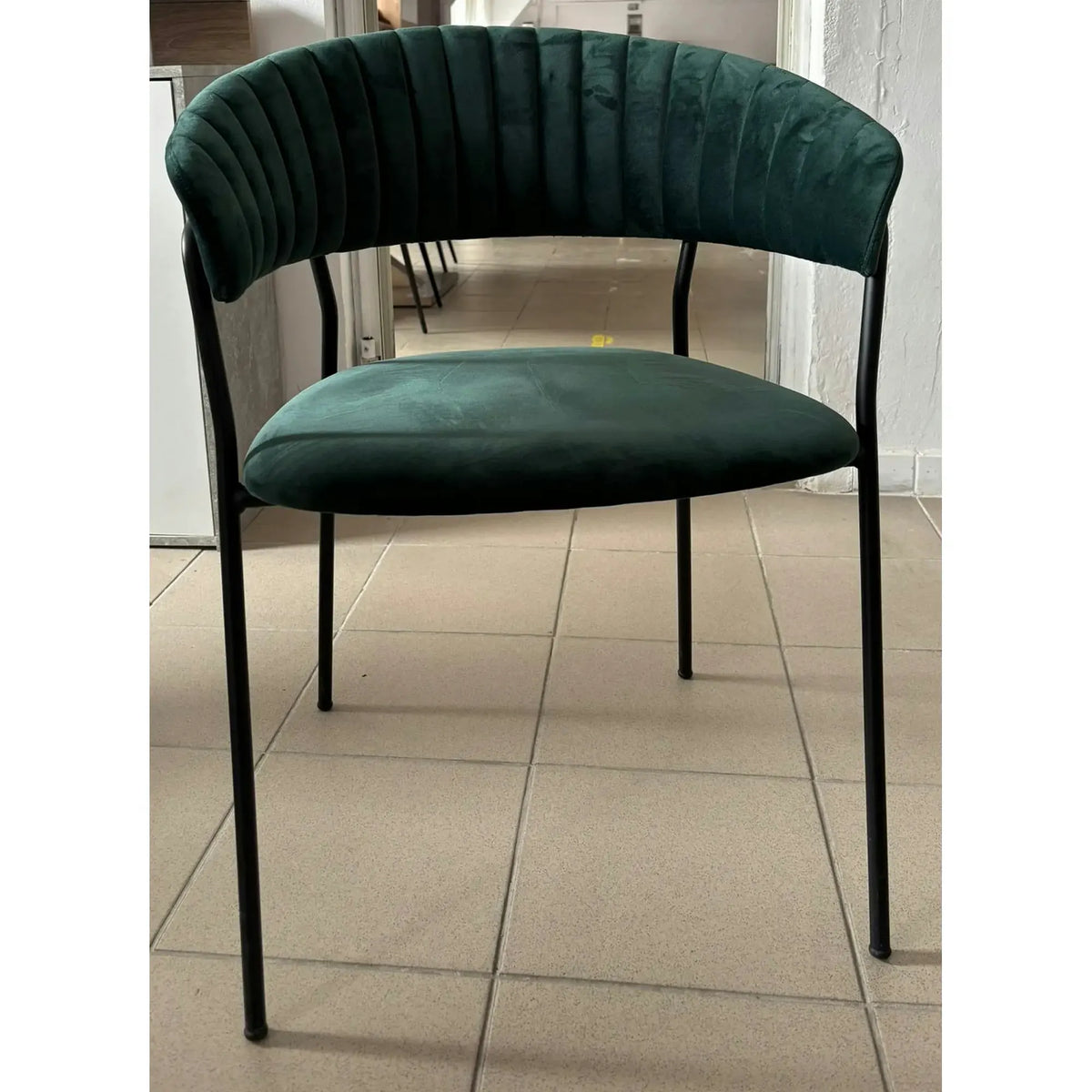 PRODUS RESIGILAT - Scaun K426, verde inchis/negru, stofa catifelata/metal, 57x54x79 cm