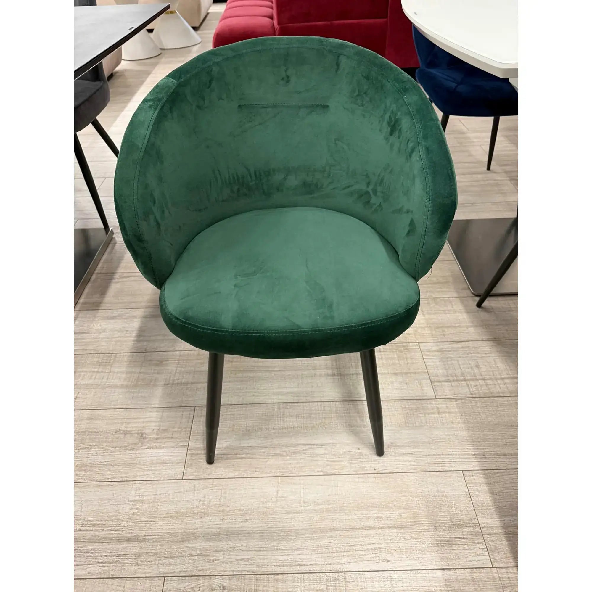 PRODUS RESIGILAT - Scaun K430, verde/negru, stofa catifelata/metal, 61x54x77 cm