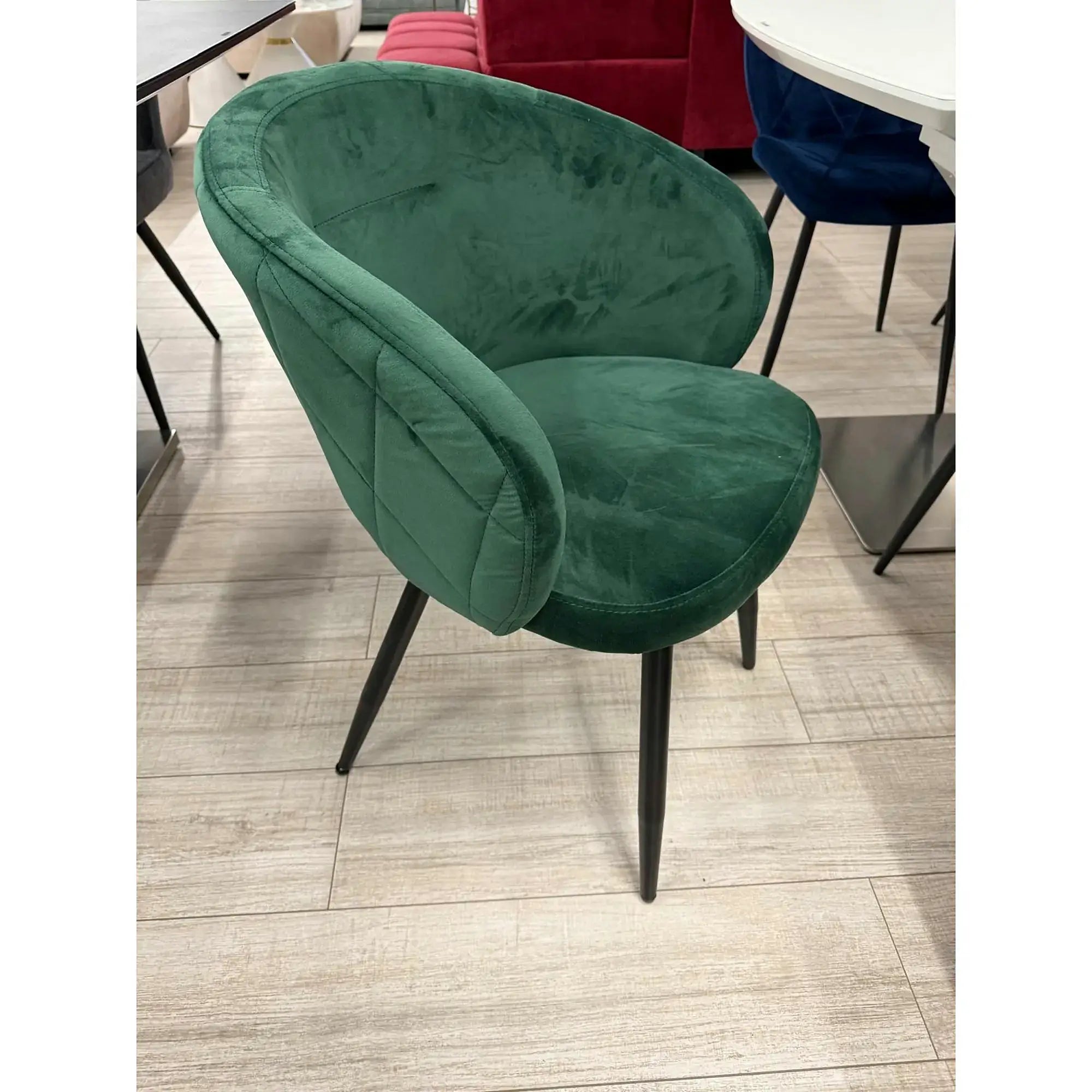PRODUS RESIGILAT - Scaun K430, verde/negru, stofa catifelata/metal, 61x54x77 cm