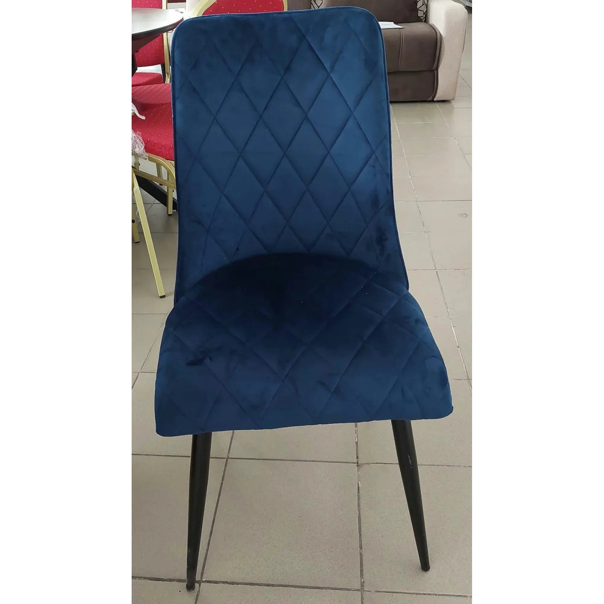 PRODUS RESIGILAT - Scaun K450, albastru/negru, stofa catifelata/metal, 44x58x85 cm