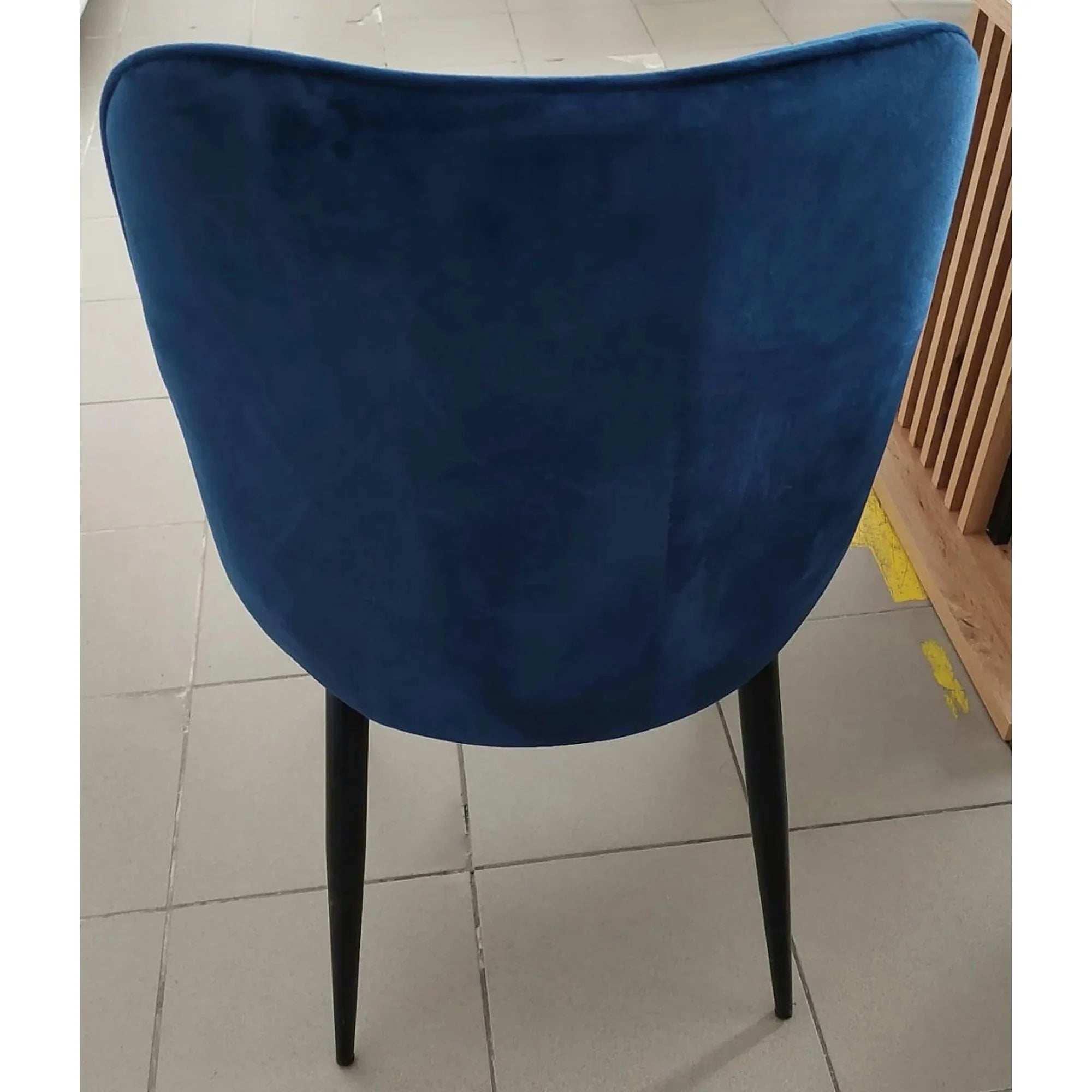 PRODUS RESIGILAT - Scaun K450, albastru/negru, stofa catifelata/metal, 44x58x85 cm