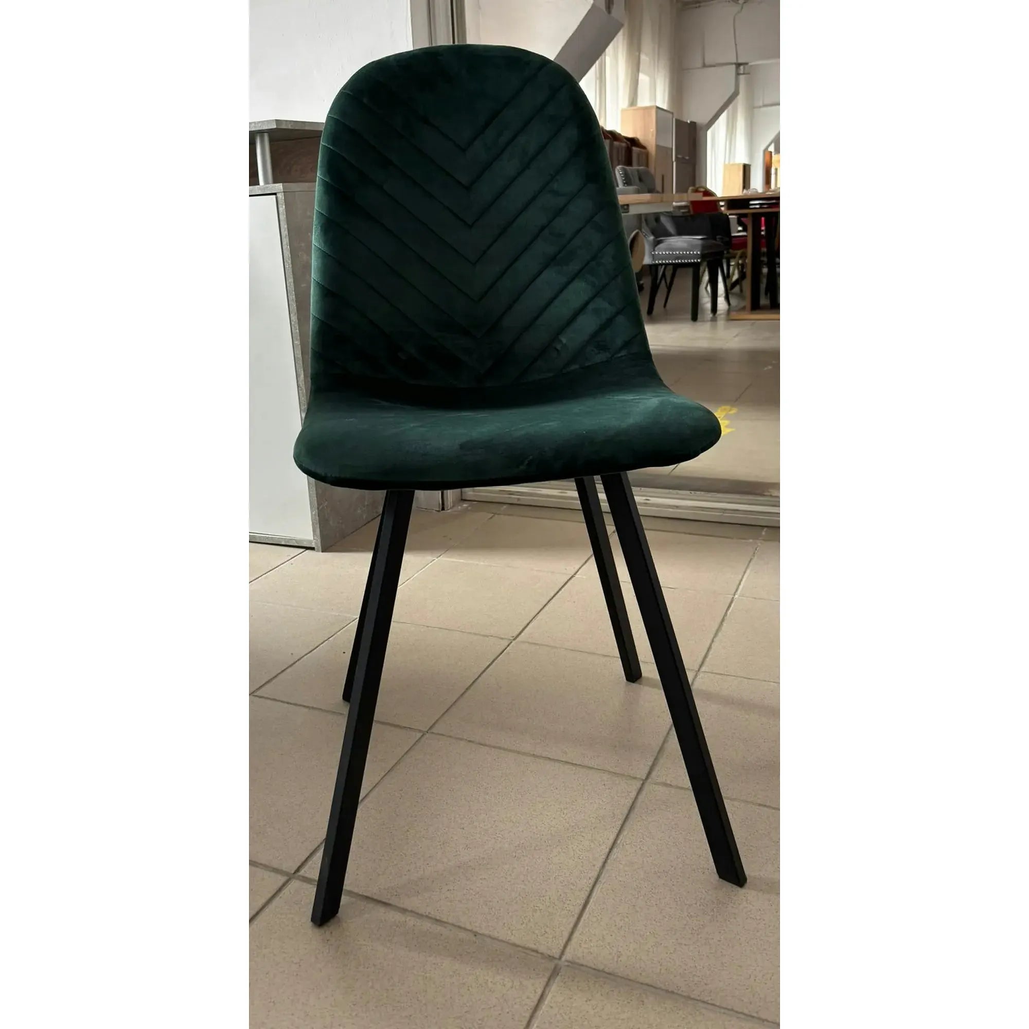 PRODUS RESIGILAT - Scaun K462, verde/negru, stofa catifelata/metal, 45x57x82 cm