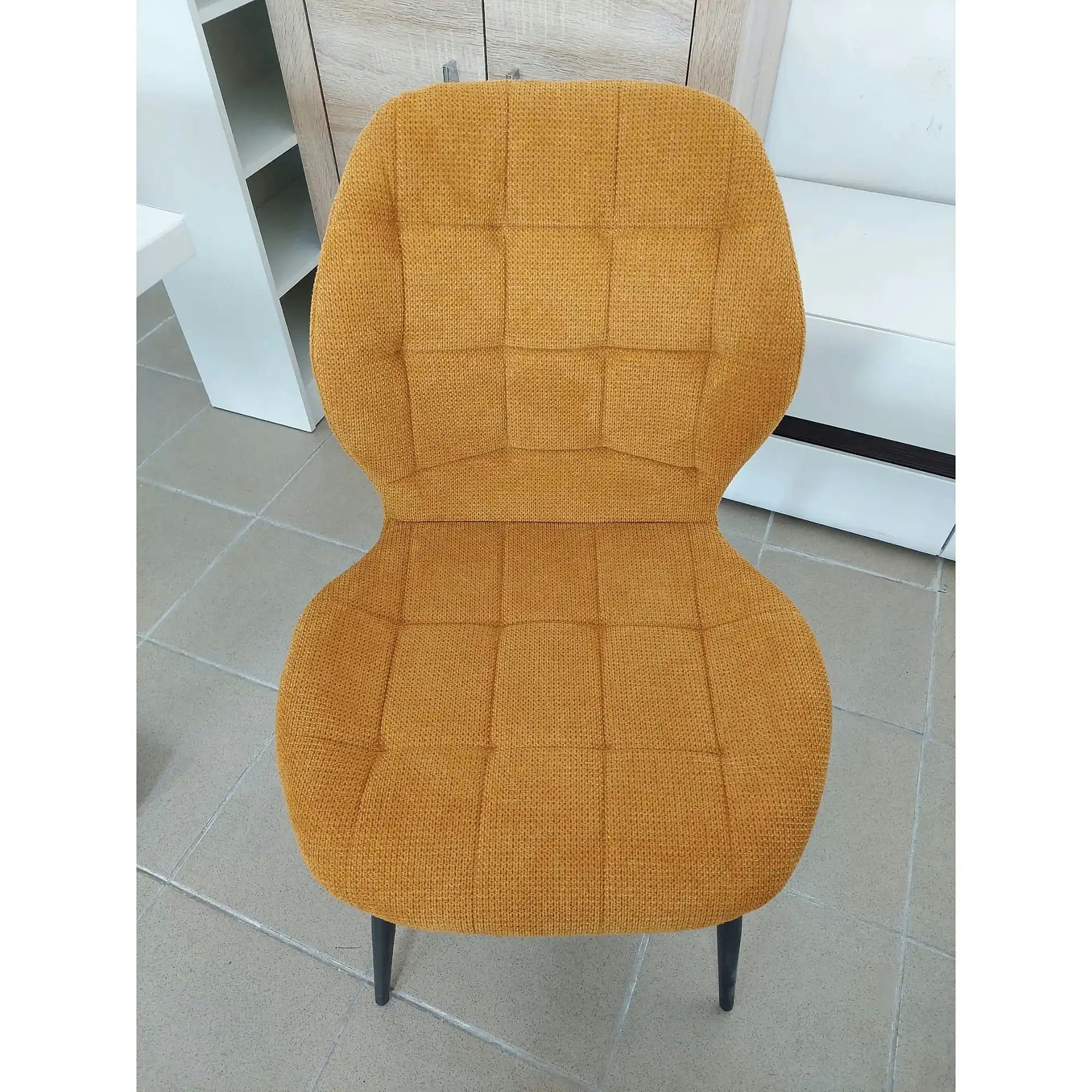 PRODUS RESIGILAT - Scaun K548, galben/negru, stofa clasica/metal, 47x55x84 cm