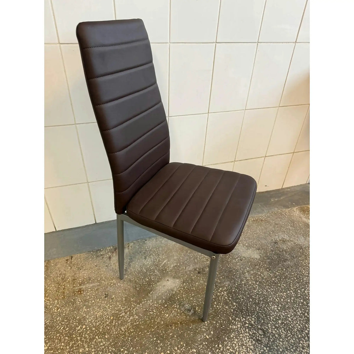 PRODUS RESIGILAT - Scaun K70, maro/crom, piele ecologica/metal, 43x49x97 cm