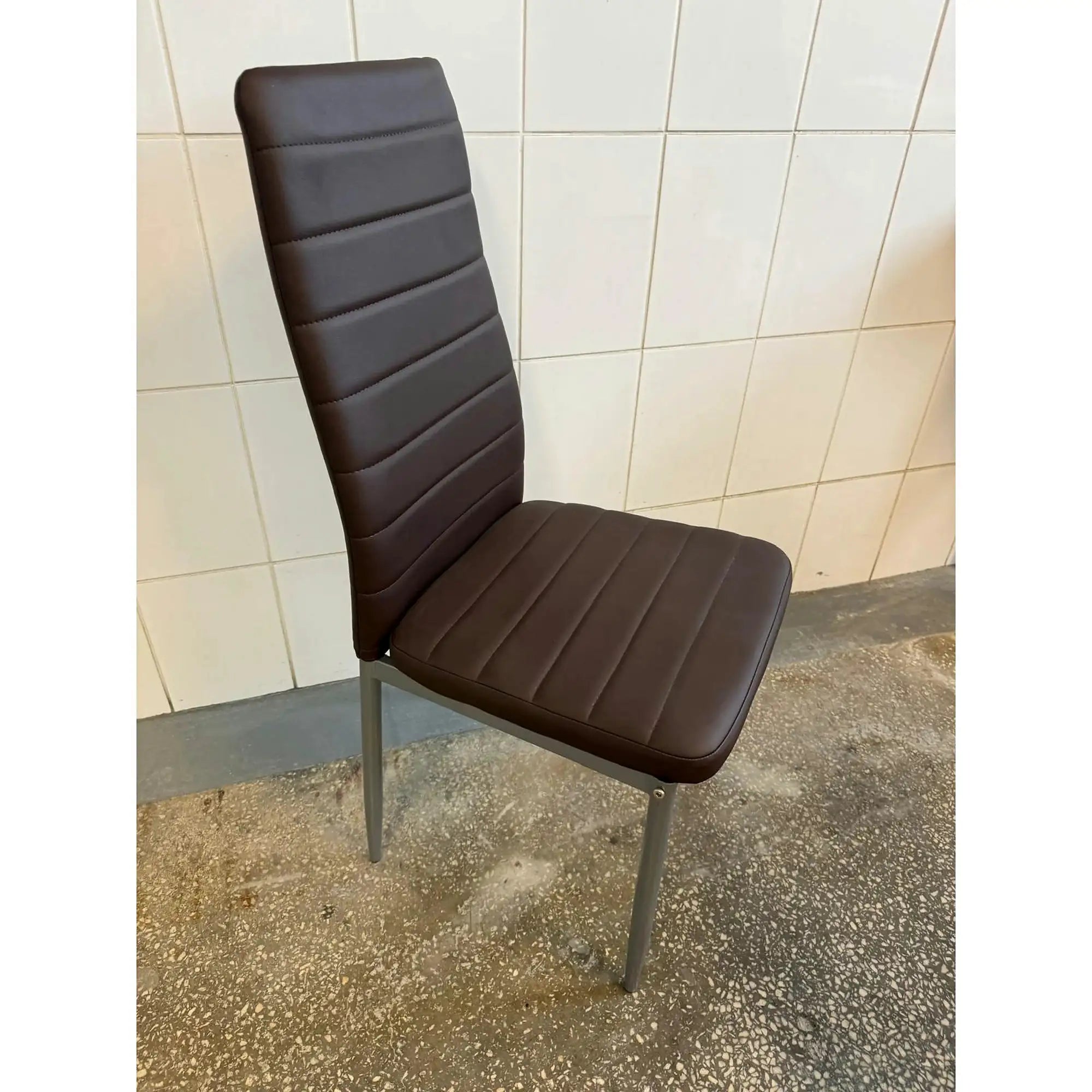 PRODUS RESIGILAT - Scaun K70, maro/crom, piele ecologica/metal, 43x49x97 cm