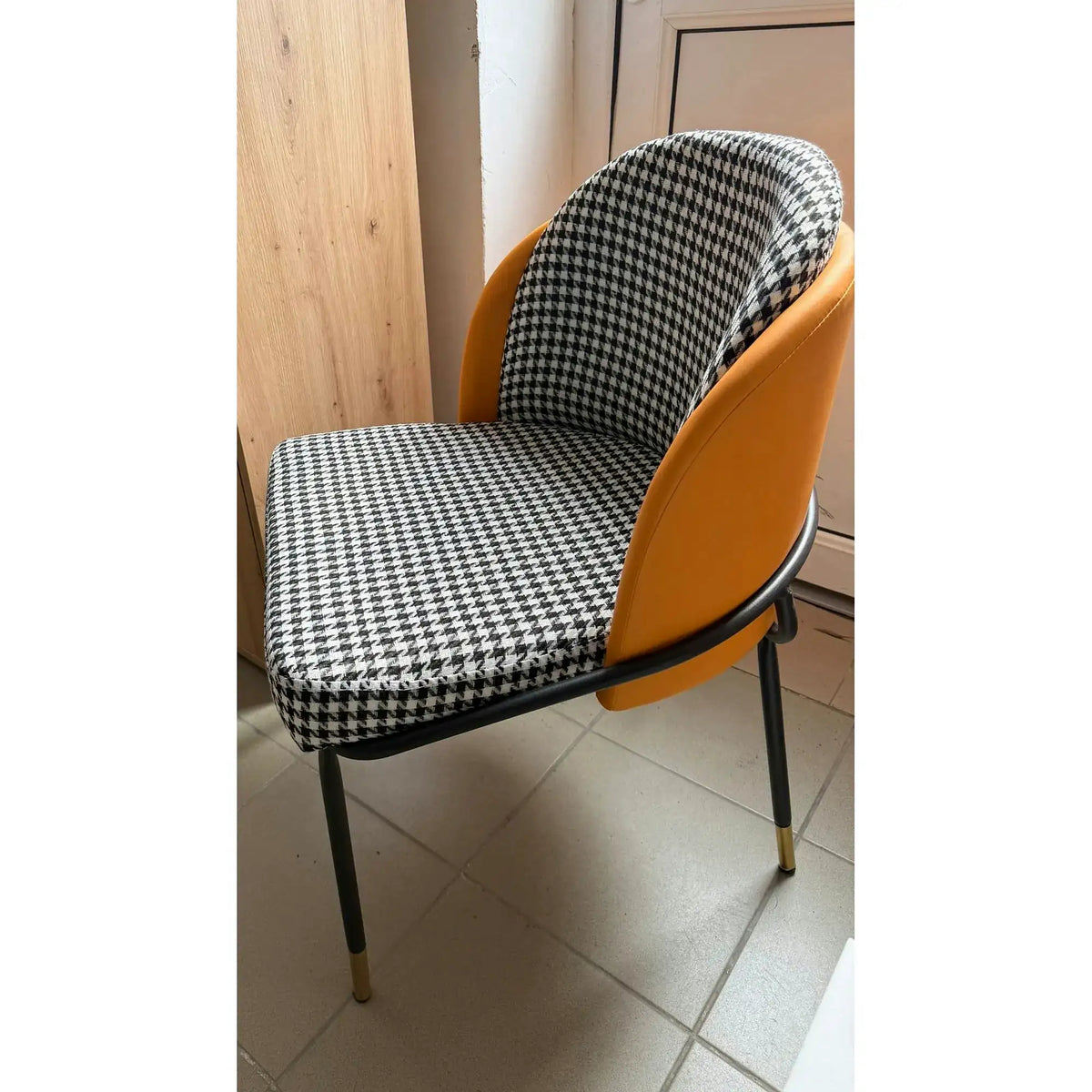 PRODUS RESIGILAT - Scaun KIRNA, multicolor, stofa clasica/piele ecologica, 54x56x78 cm