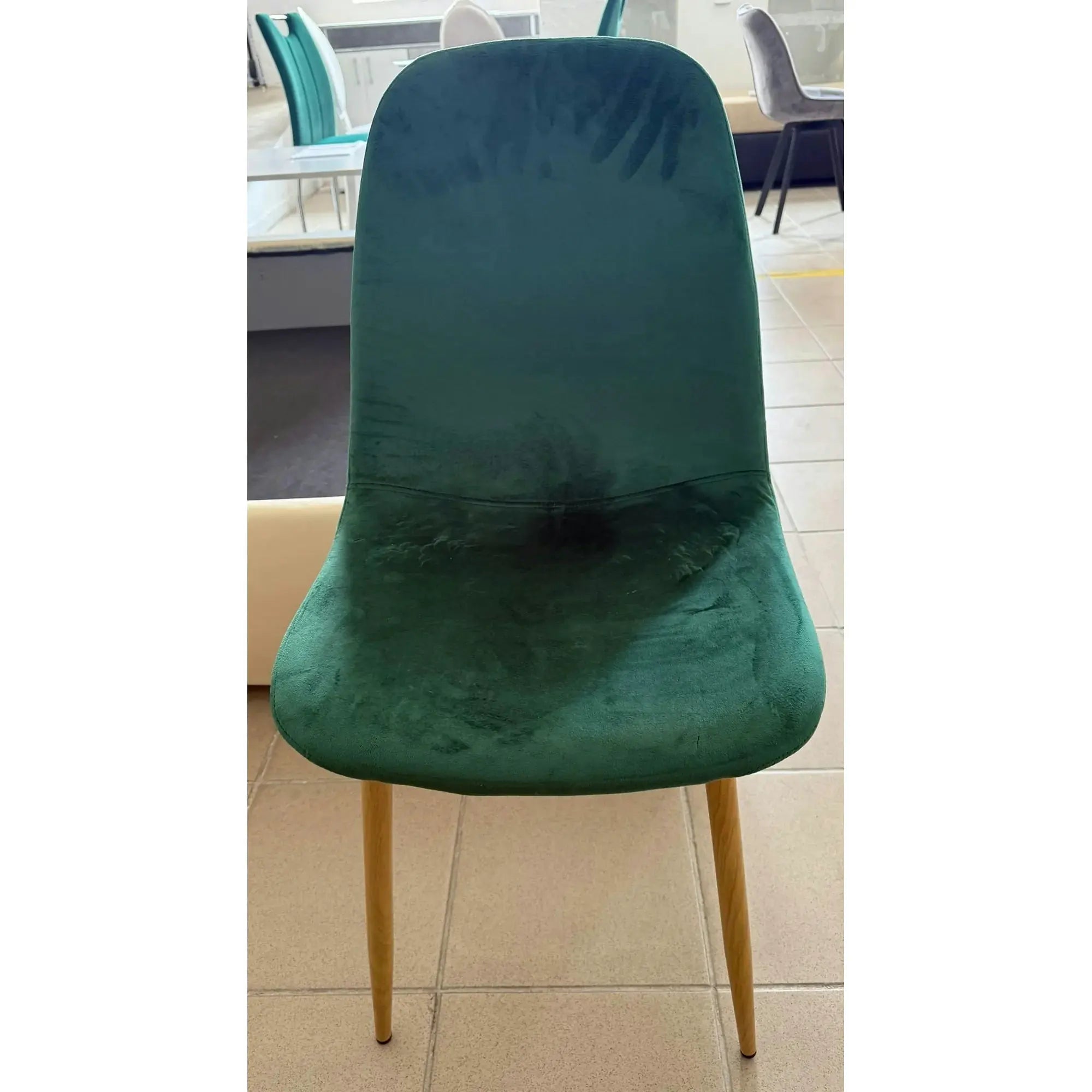 PRODUS RESIGILAT - Scaun LEGA NEW, verde/fag, stofa catifelata/metal, 45x56x85 cm