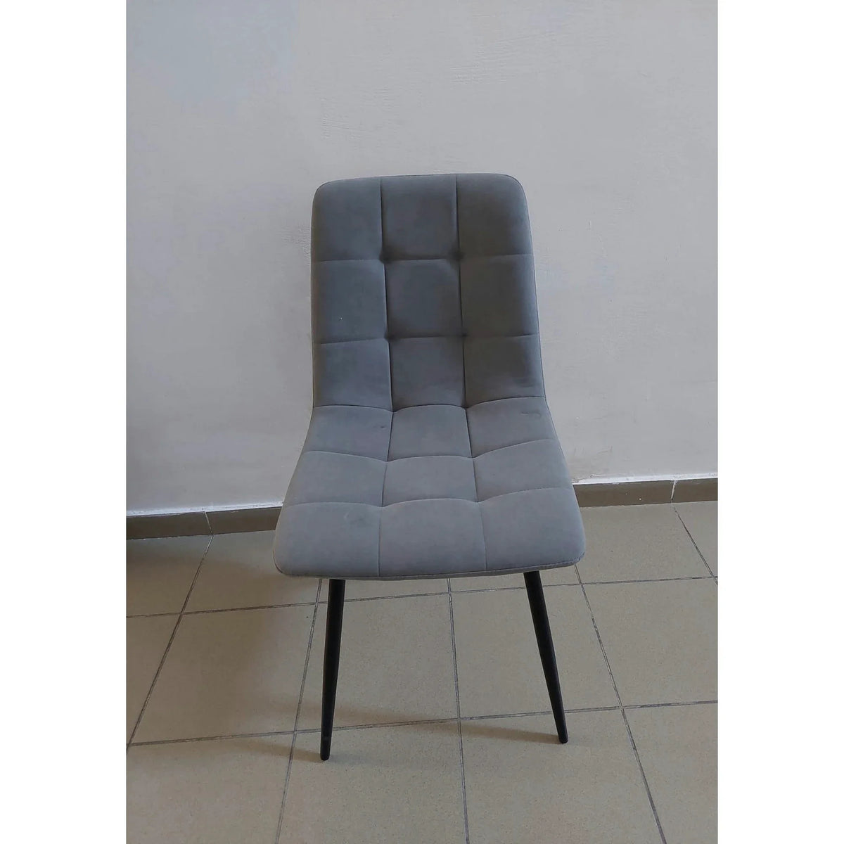 PRODUS RESIGILAT - Scaun MILA, stofa catifelata gri, 47x45x87 cm