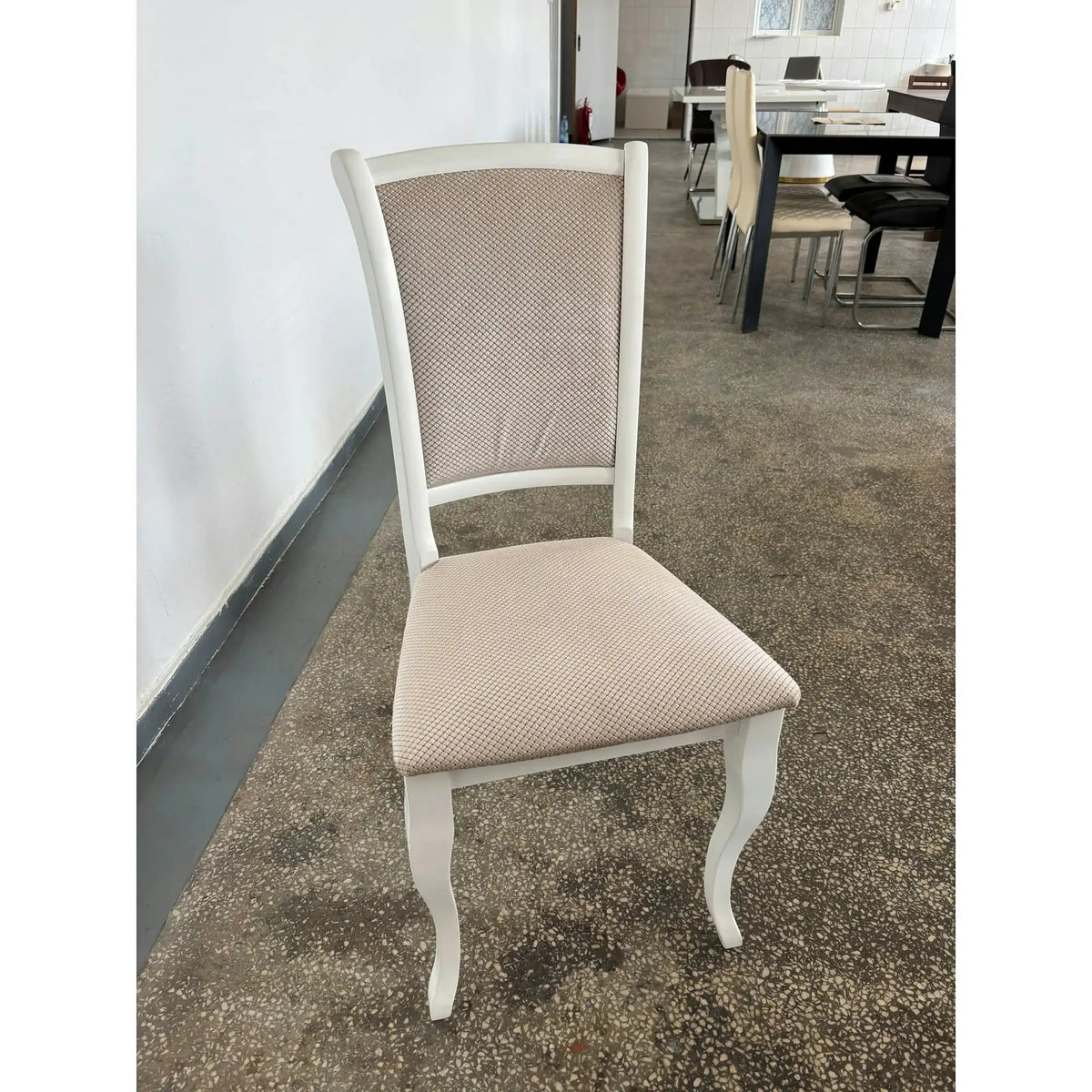 PRODUS RESIGILAT - Scaun MN-SC, bej/alb, stofa/lemn, 45X42X96 cm