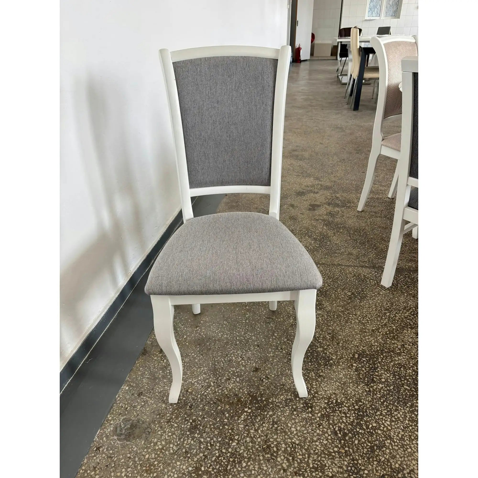PRODUS RESIGILAT - Scaun MN-SC, gri/alb, stofa/lemn, 45X42X96 cm