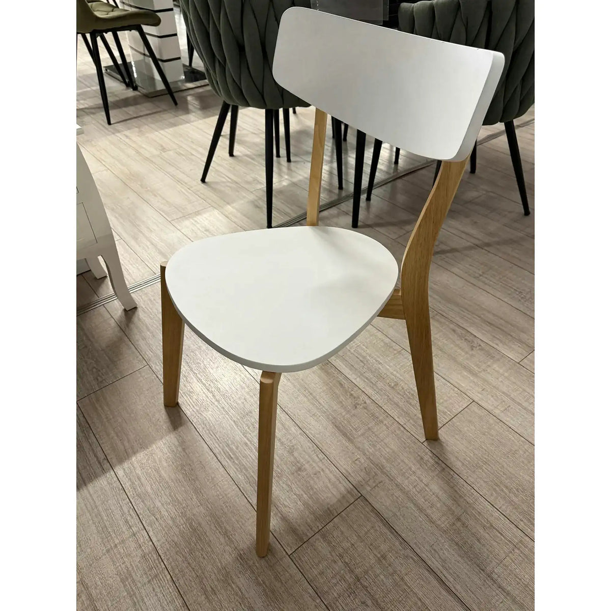 PRODUS RESIGILAT - Scaun MOSSO, alb/stejar, lemn de stejar, 46x43x78 cm