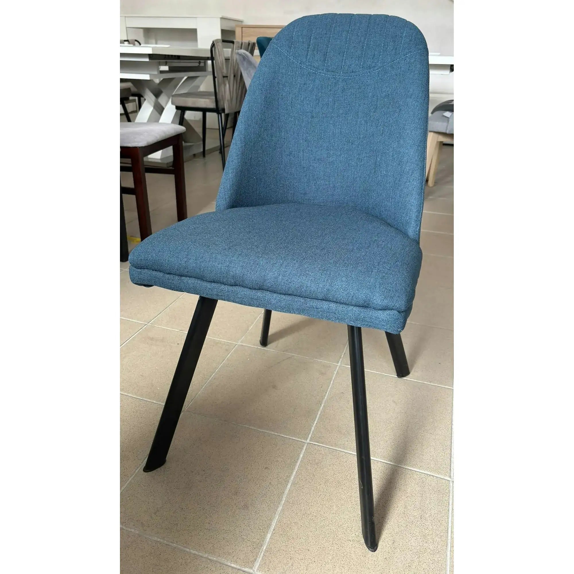PRODUS RESIGILAT - Scaun PABLO, albastru/negru, stofa clasica/metal, 46x44x87 cm