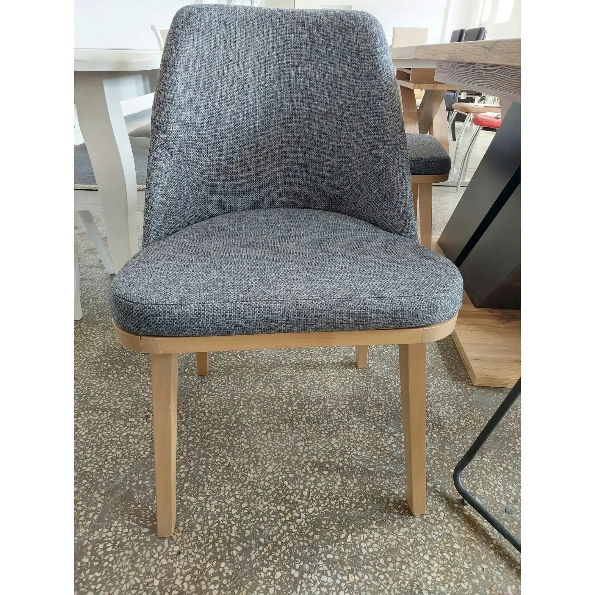 PRODUS RESIGILAT - Scaun PUEBLO, gri/stejar, stofa clasica/lemn, 52x55x81 cm