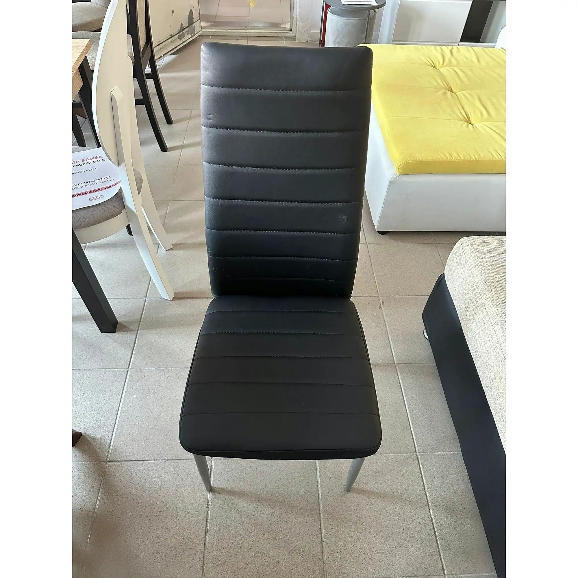 PRODUS RESIGILAT - Scaun tapitat H261 BIS, negru, piele ecologica, 40x38x96 cm