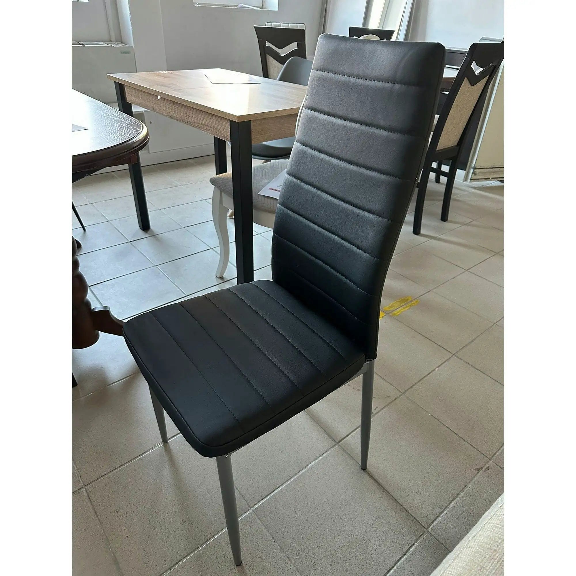 PRODUS RESIGILAT - Scaun tapitat H261 BIS, negru, piele ecologica, 40x38x96 cm