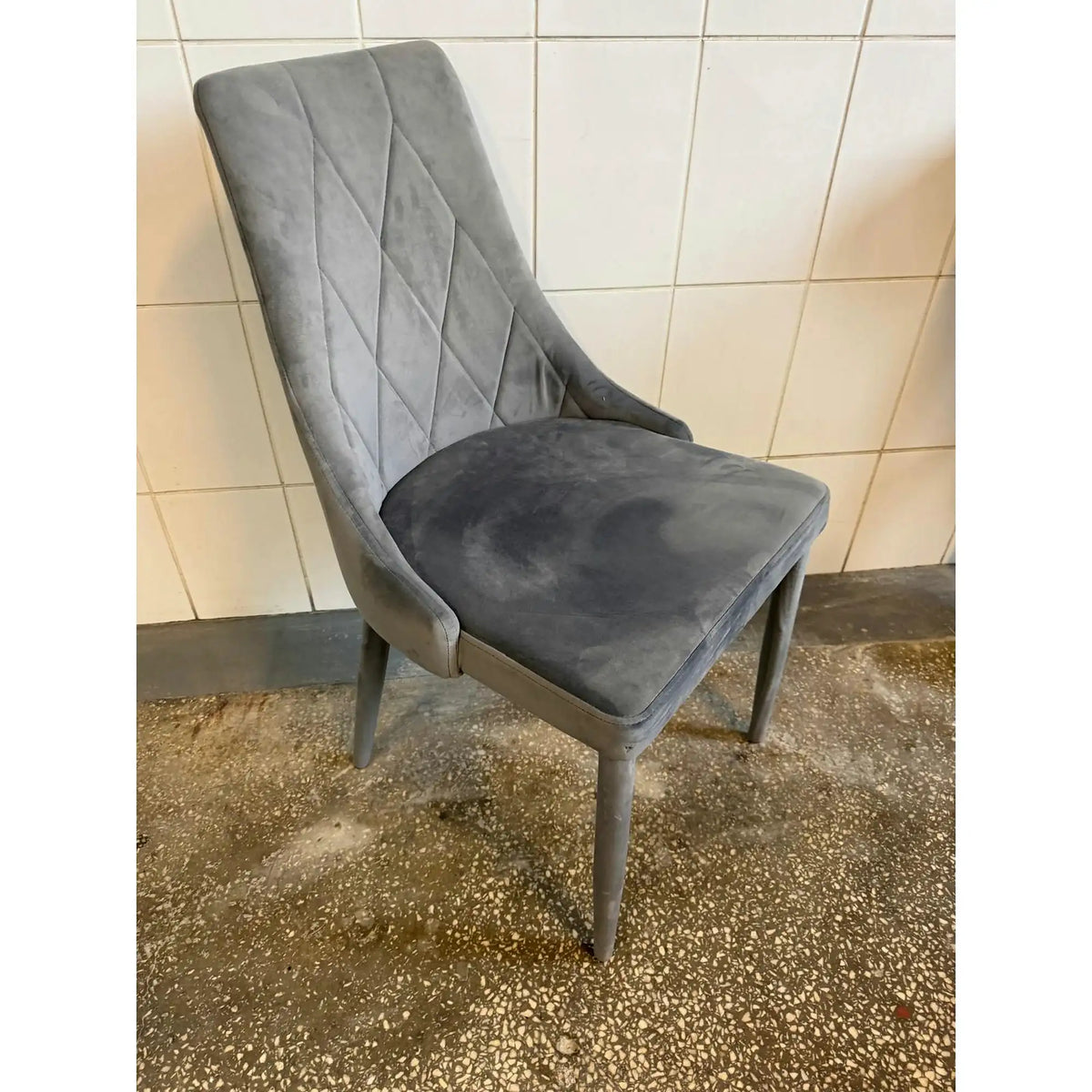PRODUS RESIGILAT - Scaun TRIX, gri, stofa catifelata/metal, 49x47x89 cm