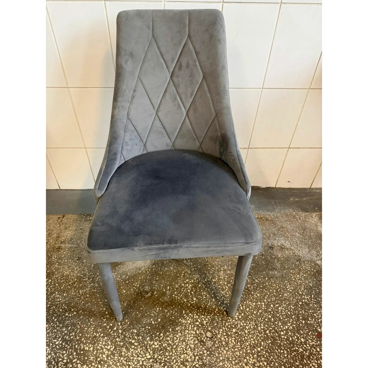 PRODUS RESIGILAT - Scaun TRIX, gri, stofa catifelata/metal, 49x47x89 cm