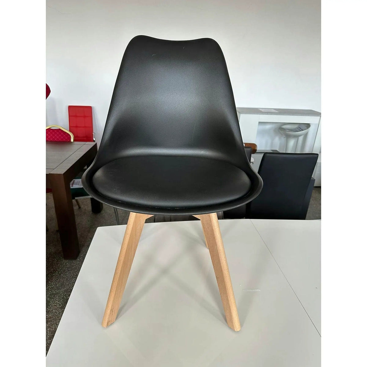 PRODUS RESIGILAT - Scaune dining lemn Kris, negru/stejar, 49X43X83