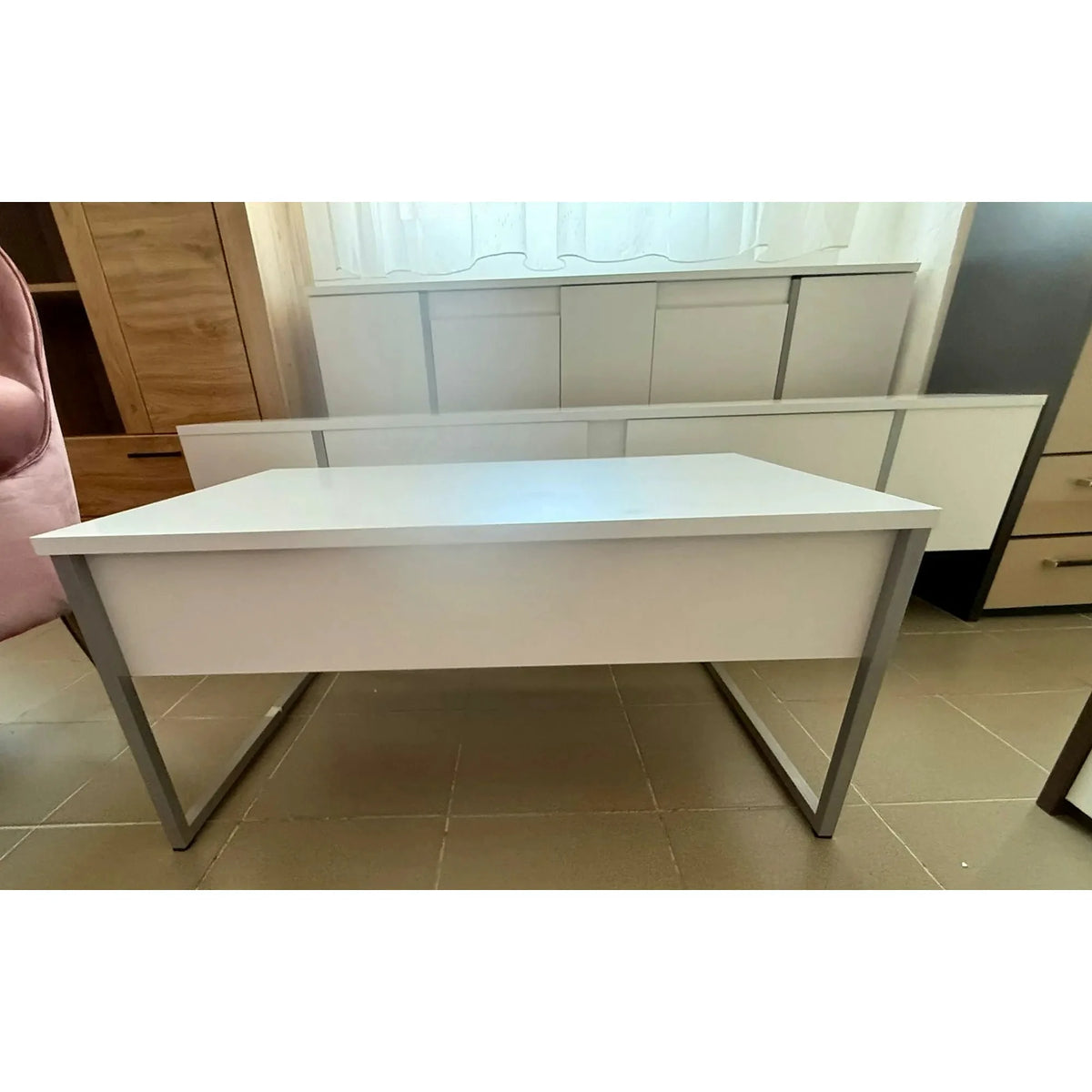 PRODUS RESIGILAT - Set living LUXE, alb/argintiu, PAL/metal