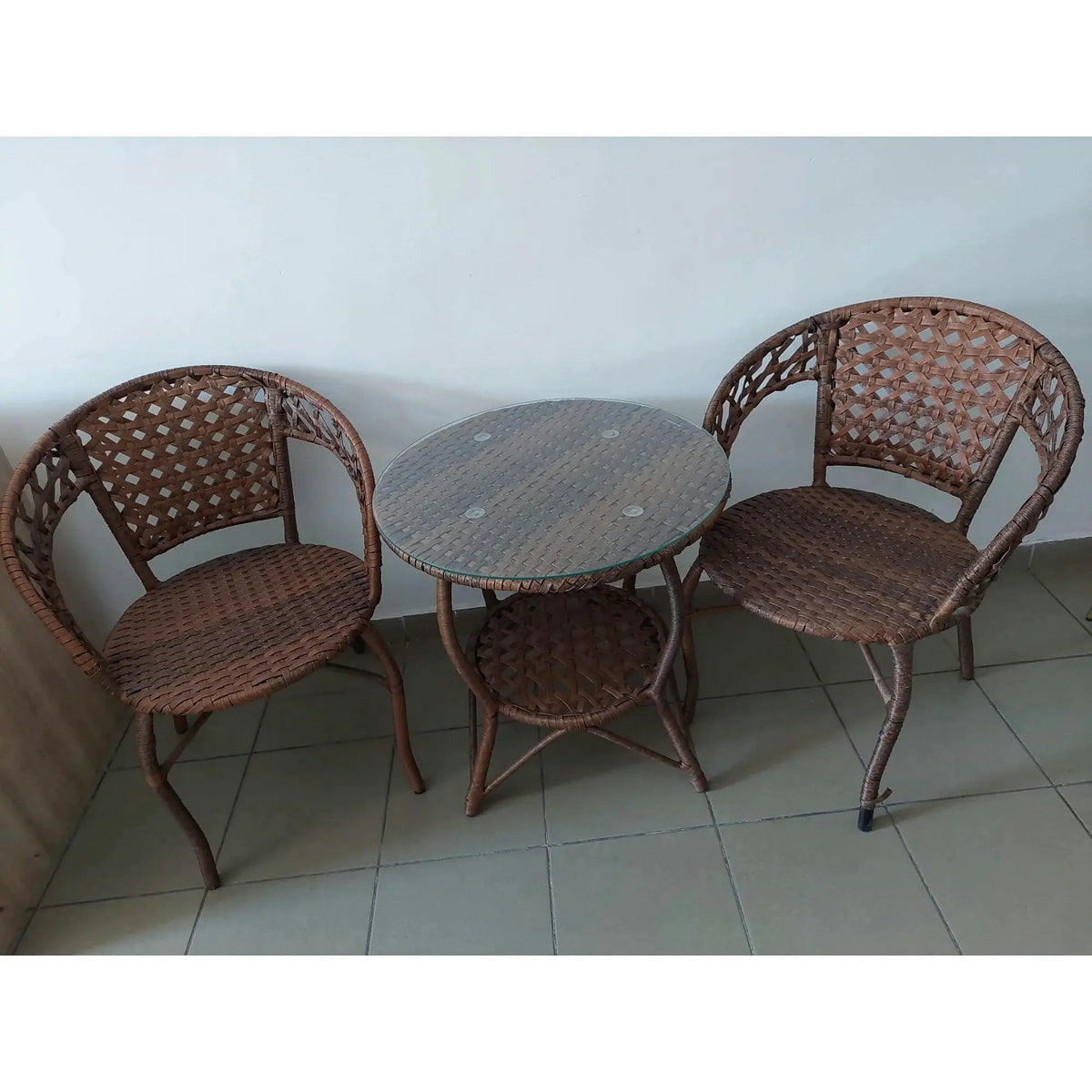 PRODUS RESIGILAT - Set mobilier gradina JARUB, maro, ratan artificial