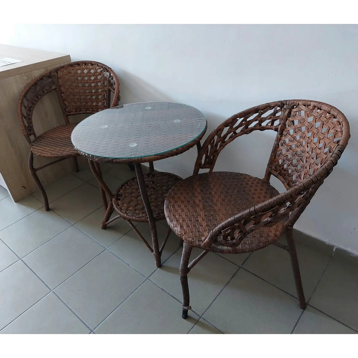 PRODUS RESIGILAT - Set mobilier gradina JARUB, maro, ratan artificial