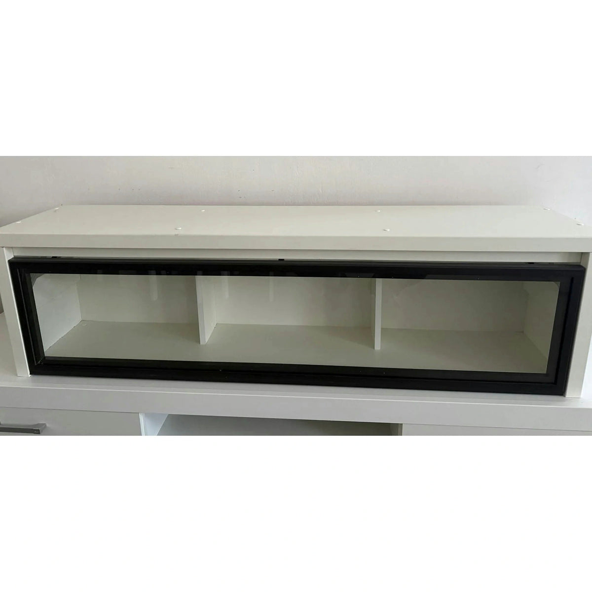 PRODUS RESIGILAT - Vitrina suspendata KAPIAN, alb/wenge, PAL/sticla, 144x31x40 cm