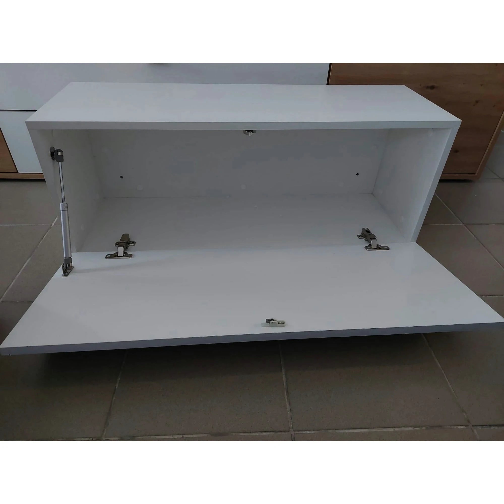 PRODUS RESIGILAT - Vitrina VIGO 90, alb, PAL/sticla, 90x32x35 cm
