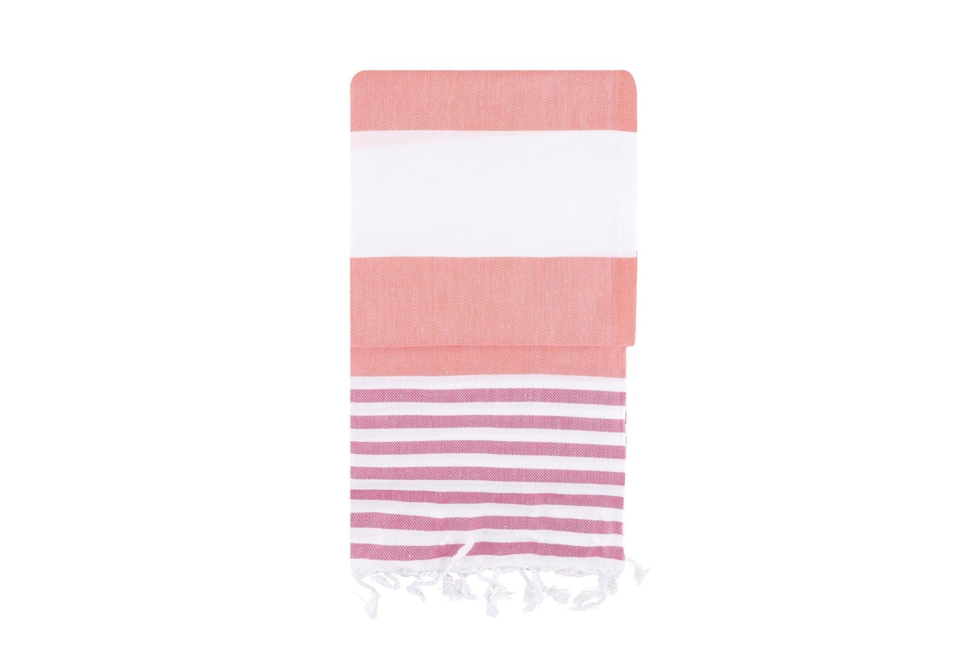 Prosop plaja FOUTA SULTAN, alb/portocaliu/roz, bumbac, 100x180 cm