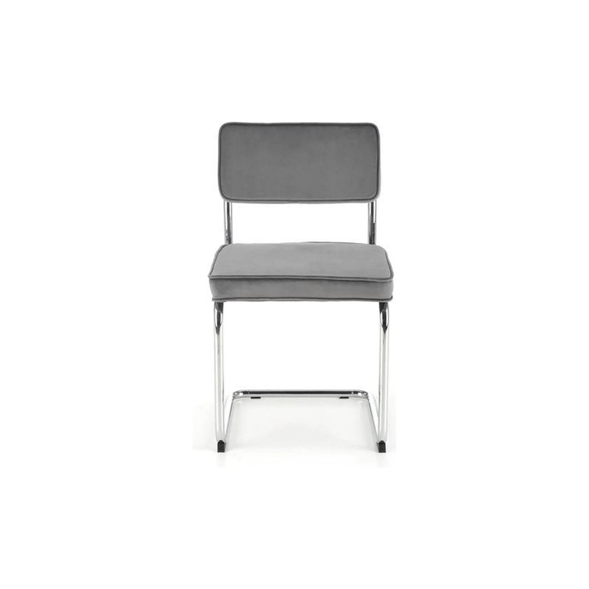 Scaun K510, gri/crom, stofa catifelata/otel, 49x55x85 cm
