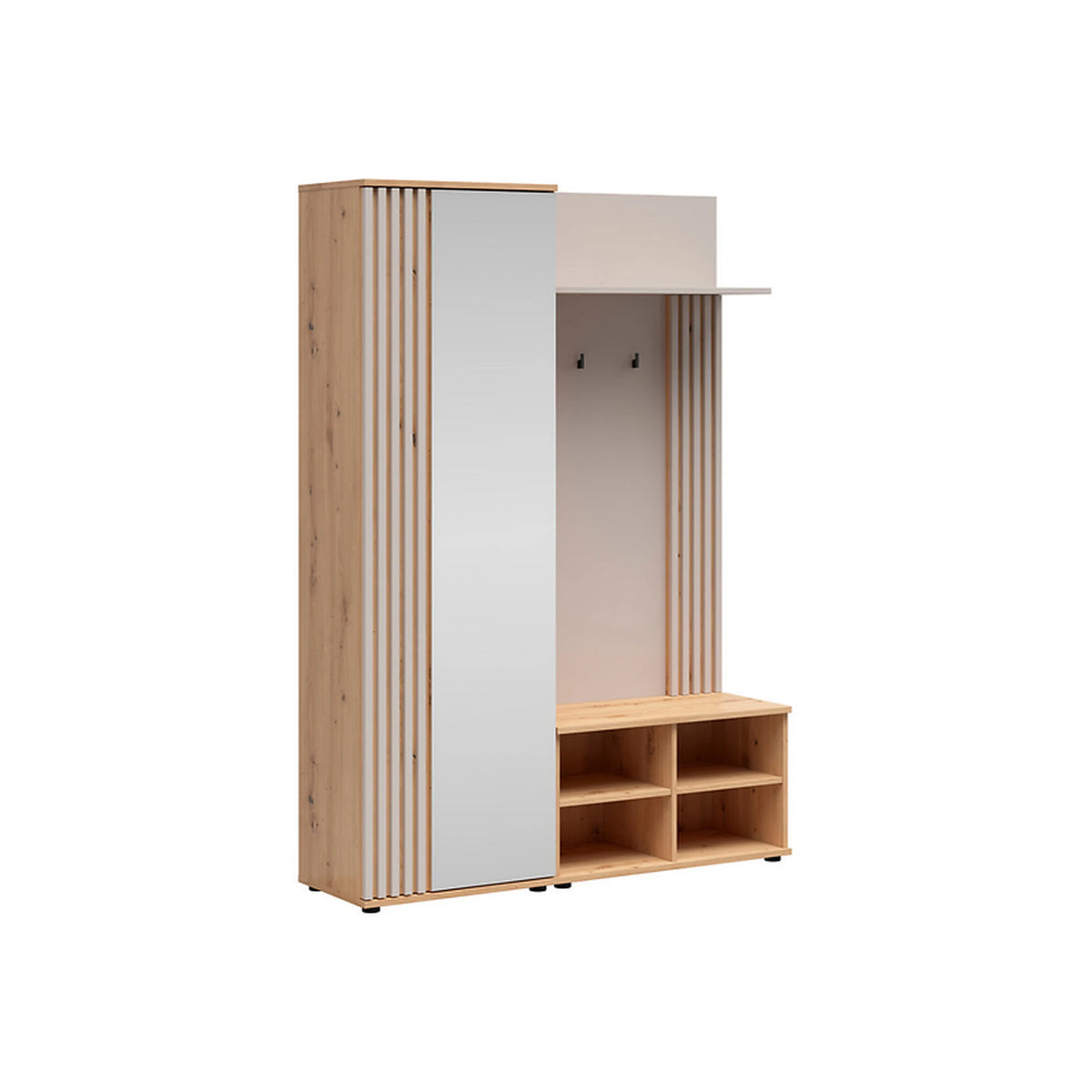 Mobilier hol pantofar BREVAS, stejar artisan/casmir, PAL, 140x40x195 cm