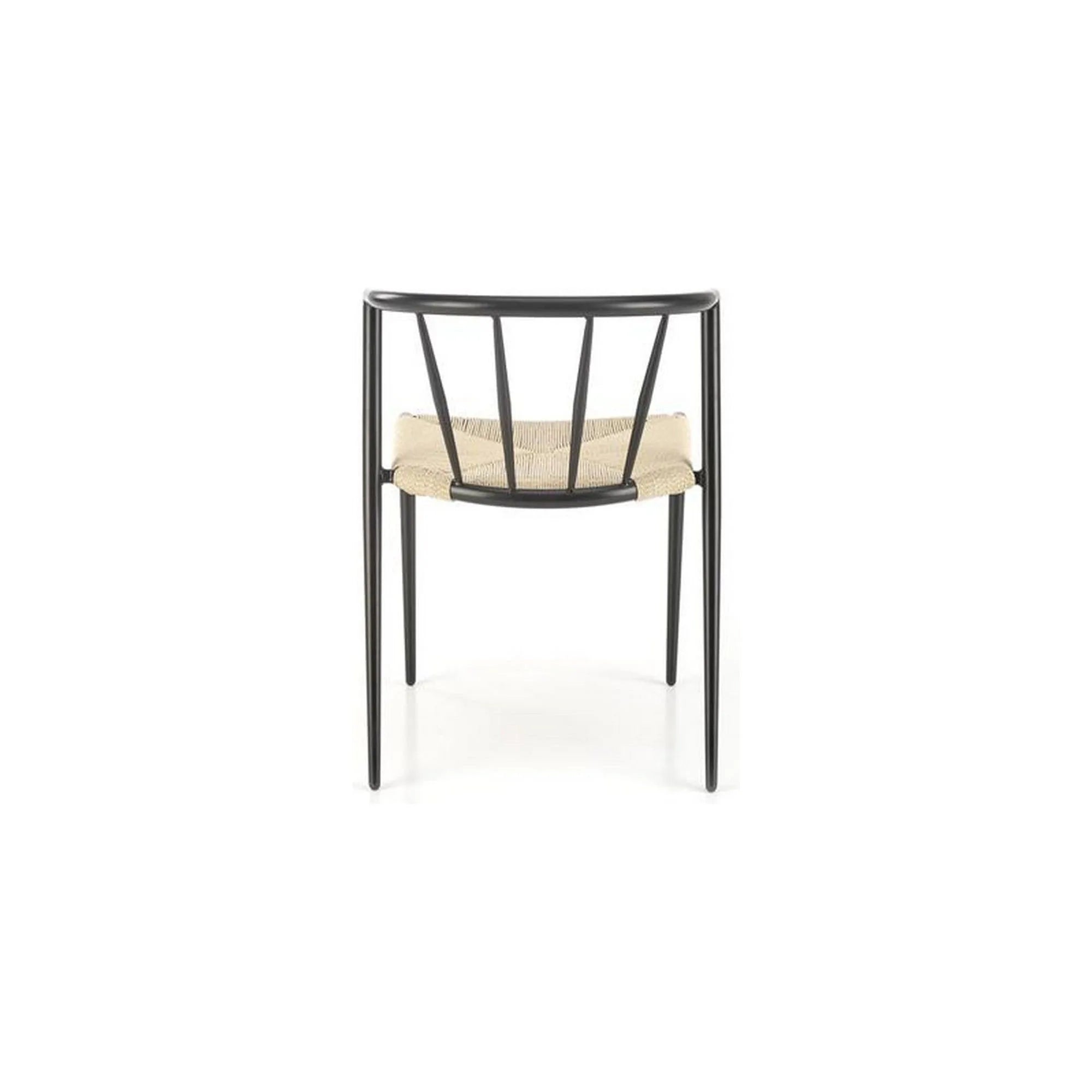Scaun K515, bej/negru, sfoara/metal, 51x52x72 cm