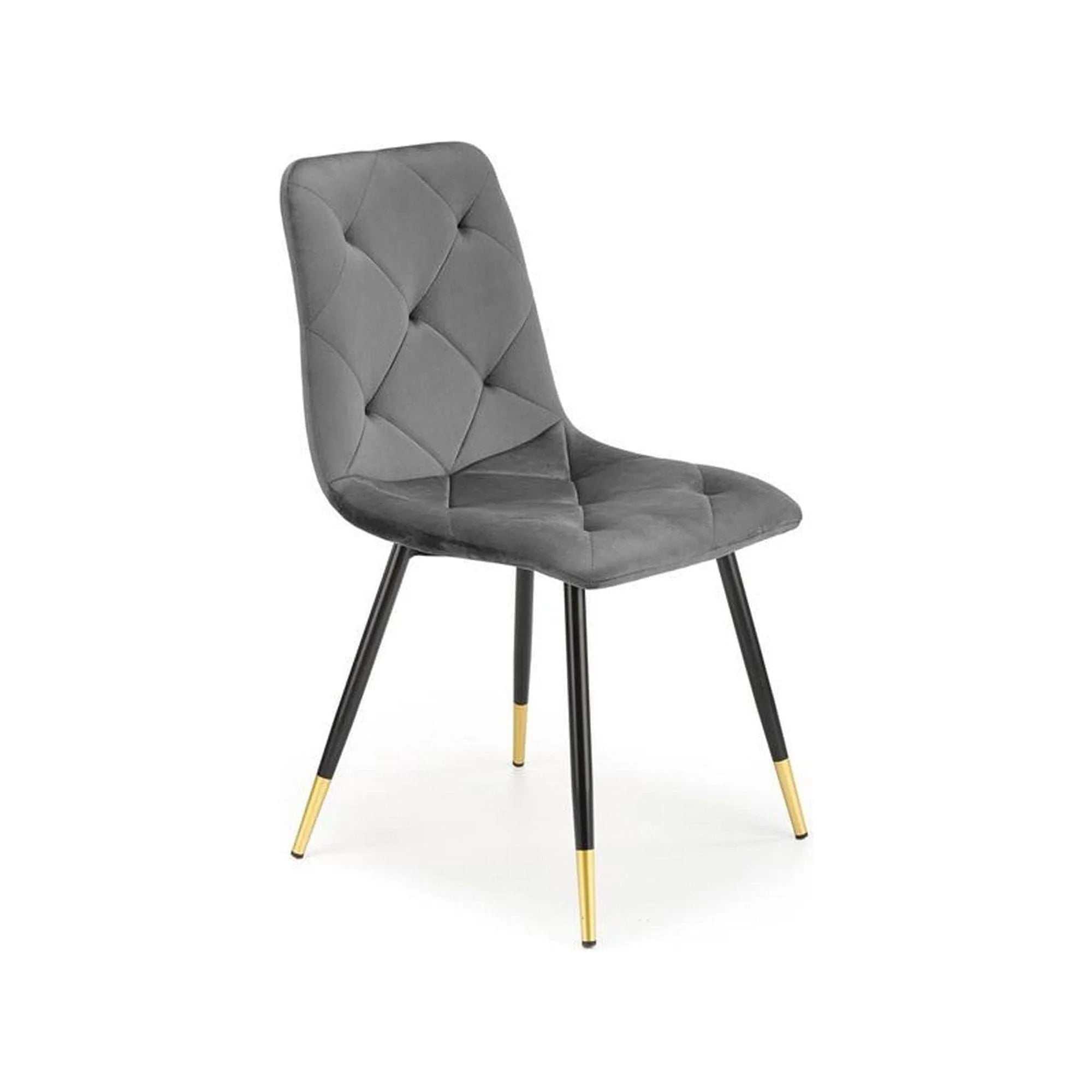 Scaun K438, gri/negru, stofa catifelata/metal, 45x50x86 cm