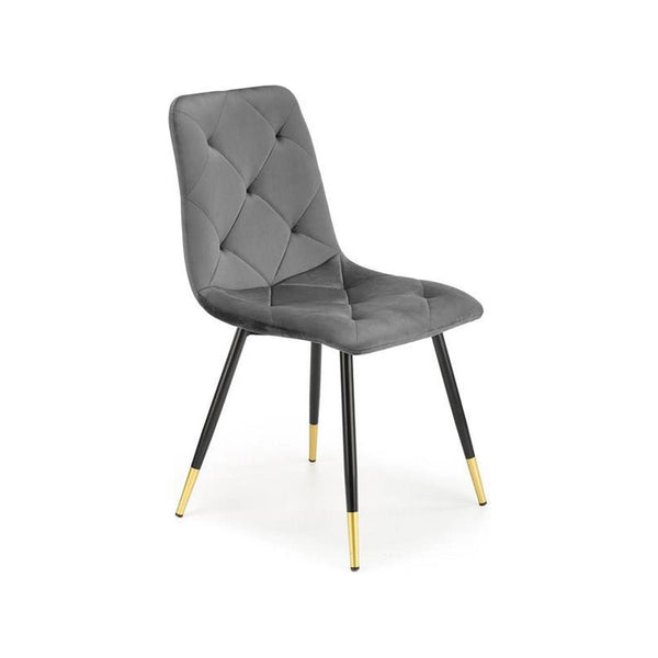 Scaun K438, gri/negru, stofa catifelata/metal, 45x50x86 cm
