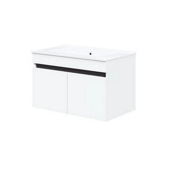 Dulap baie suspendat FIGARO, alb, PAL laminat, cu 2 usi, pentru lavoar, 80x46x48 cm