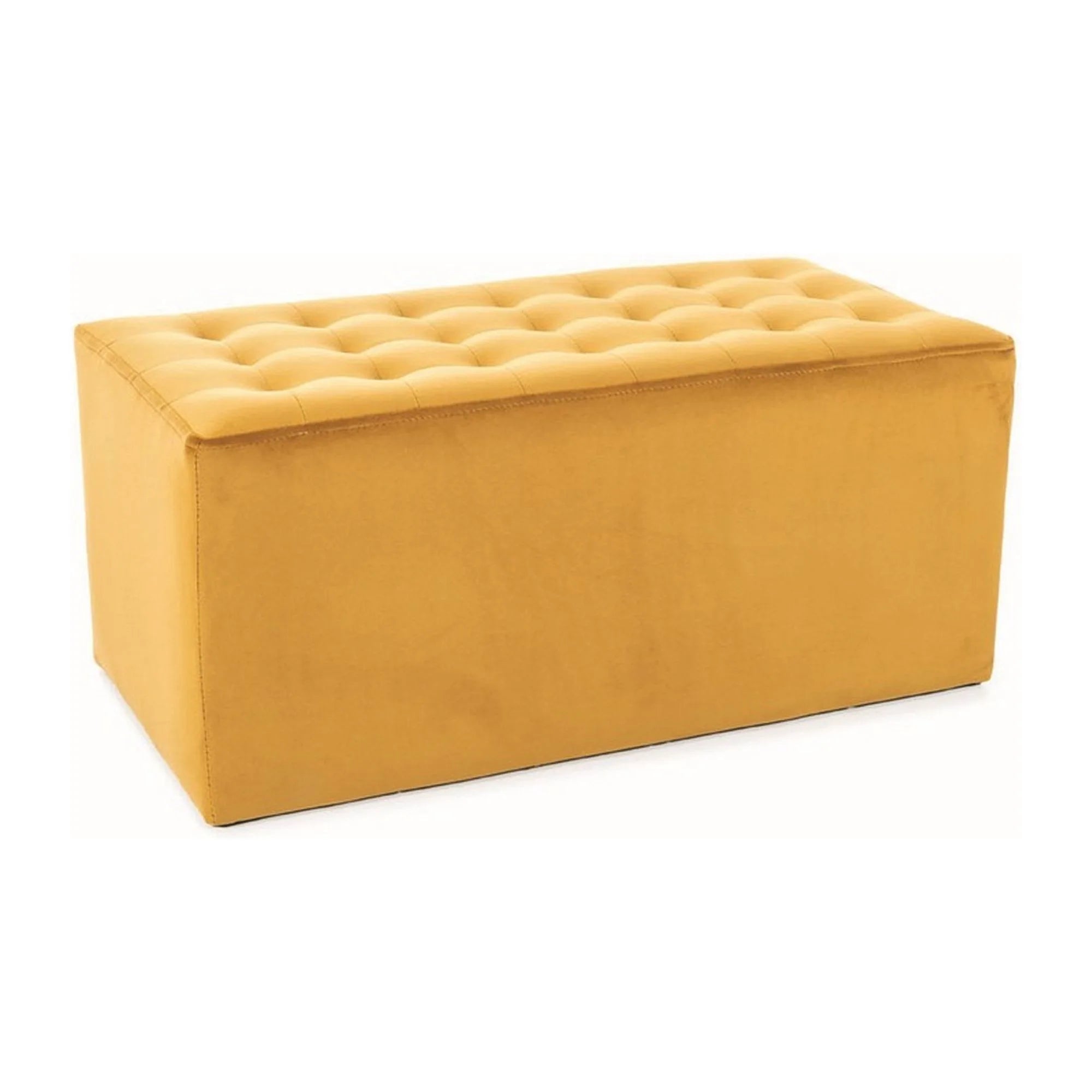 Taburet LORI 2, stofa catifelata galben - Bluvel 68, 76x39x34 cm