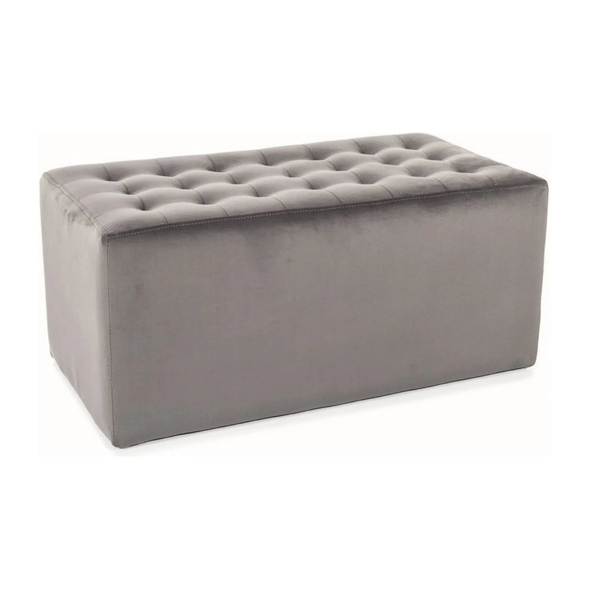 Taburet LORI 2, stofa catifelata gri - Bluvel 14, 76x39x34 cm