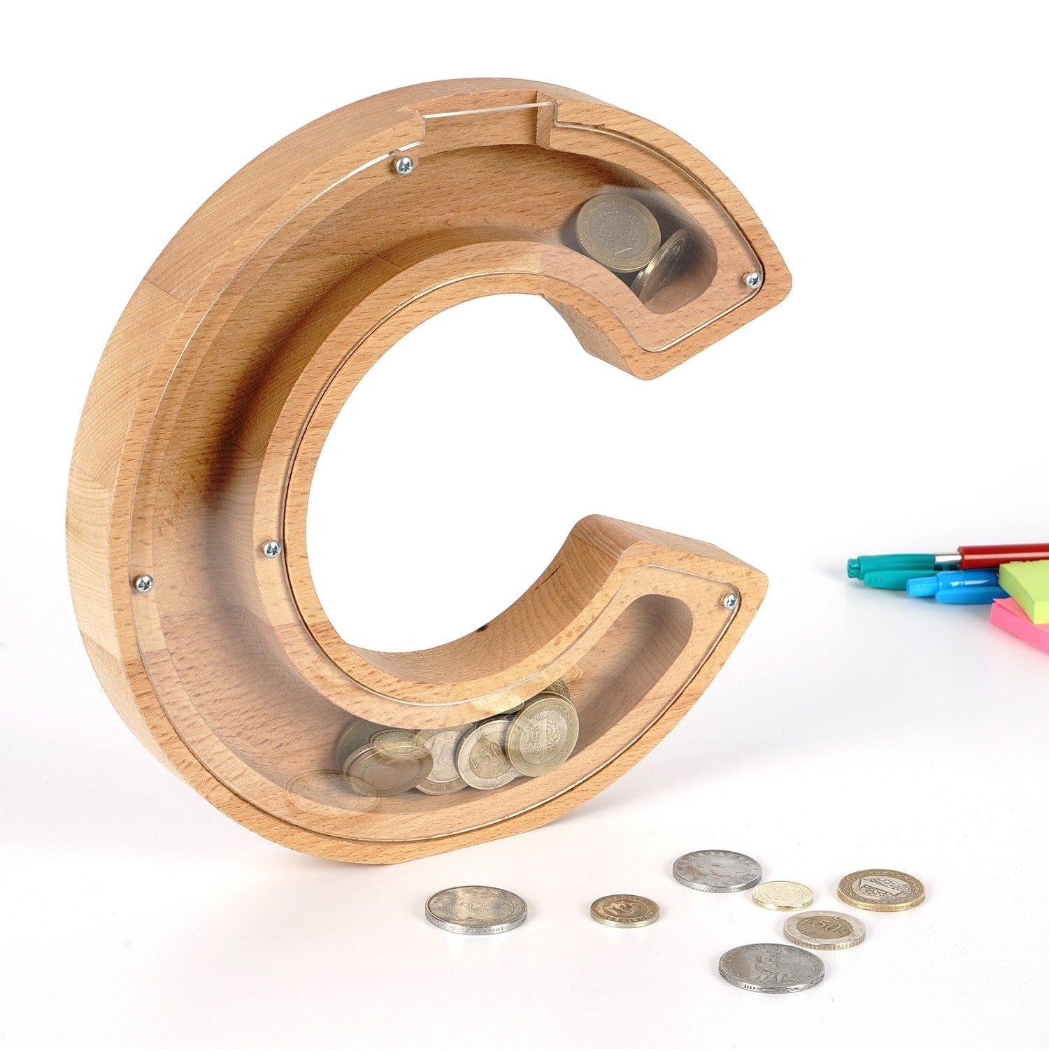 Pusculita HAKUMC, stejar, lemn/sticla, 23x3x23 cm