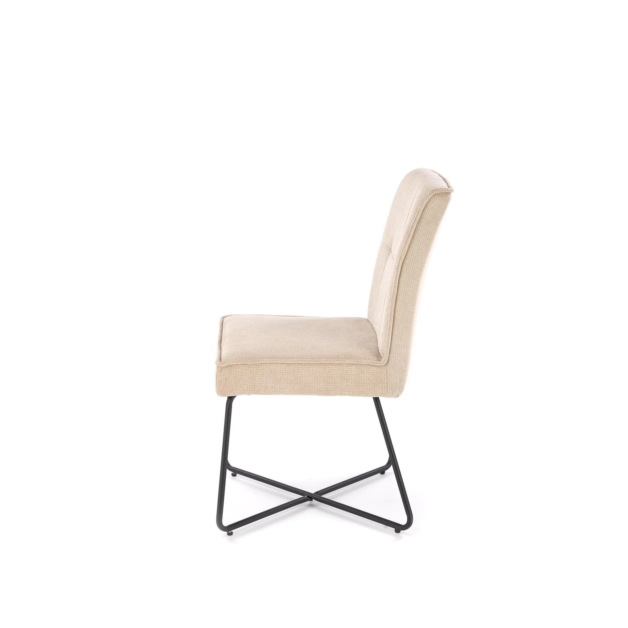 Scaun K534, bej/negru, stofa clasica/metal, 50x60x90 cm